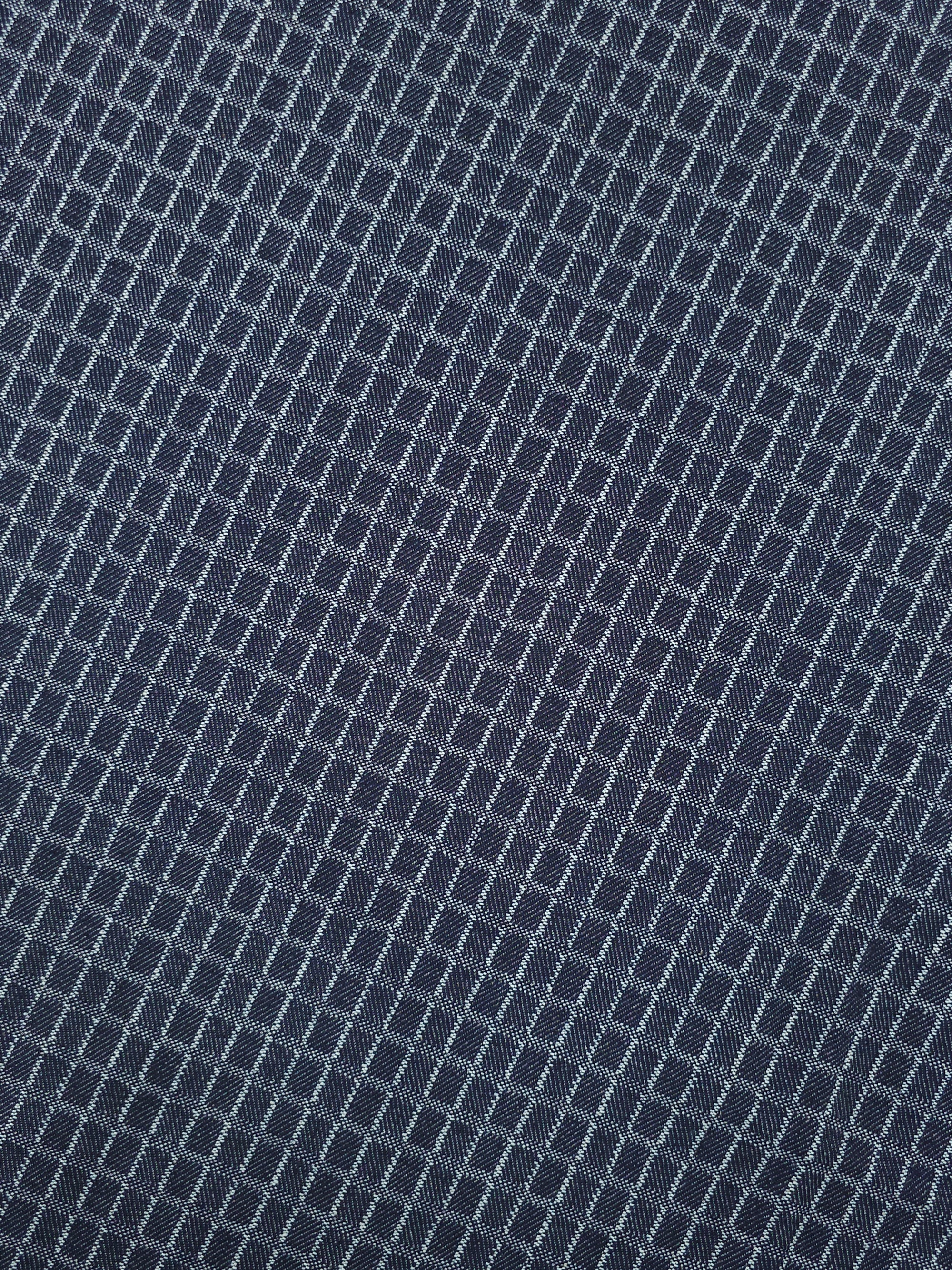 Navy/White Grid Denim