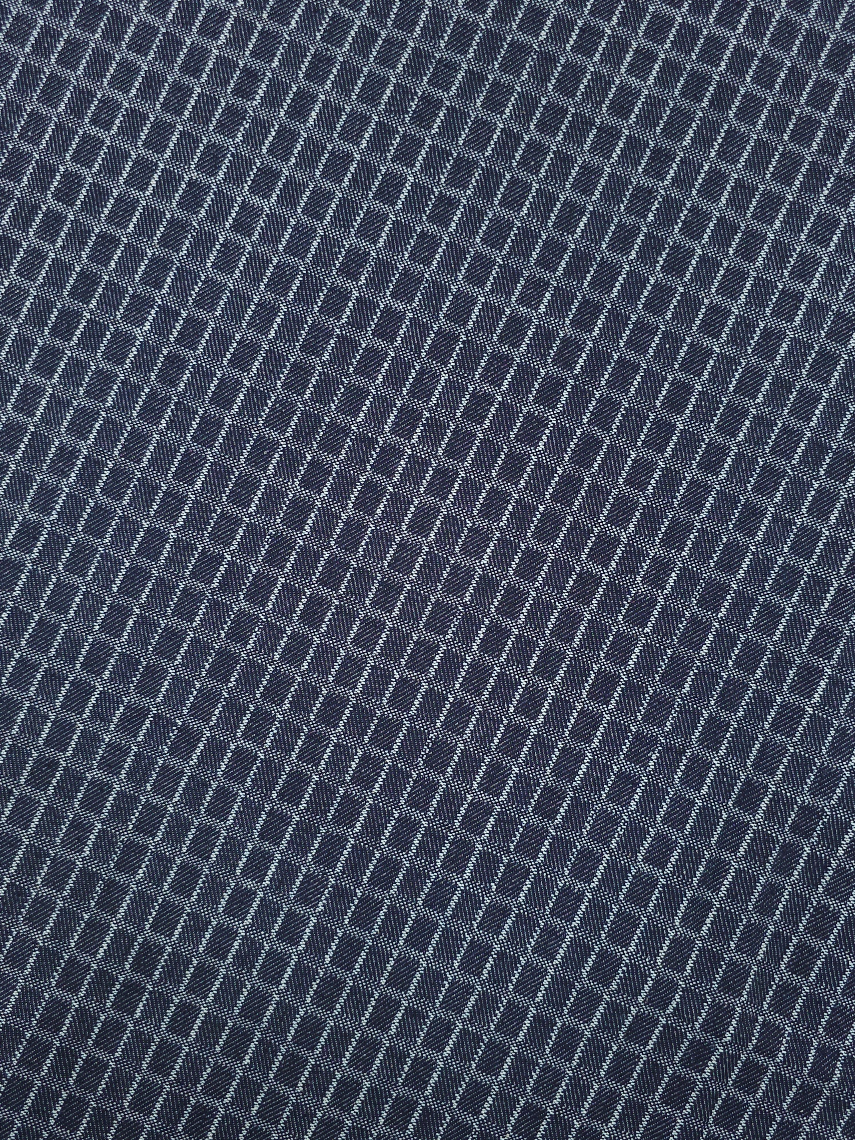 Navy/White Grid Denim