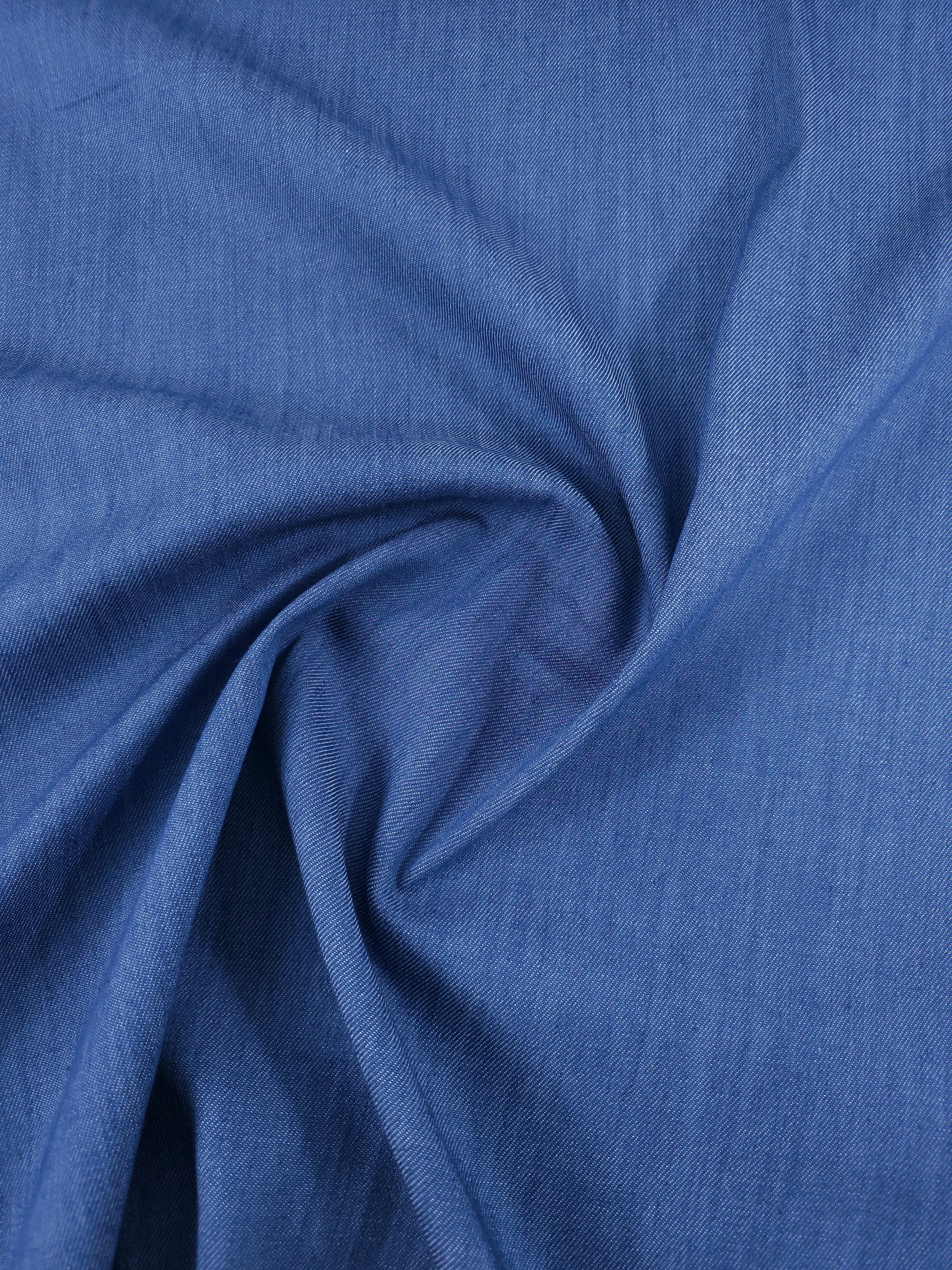 Deep Cornflower Blue Chambray