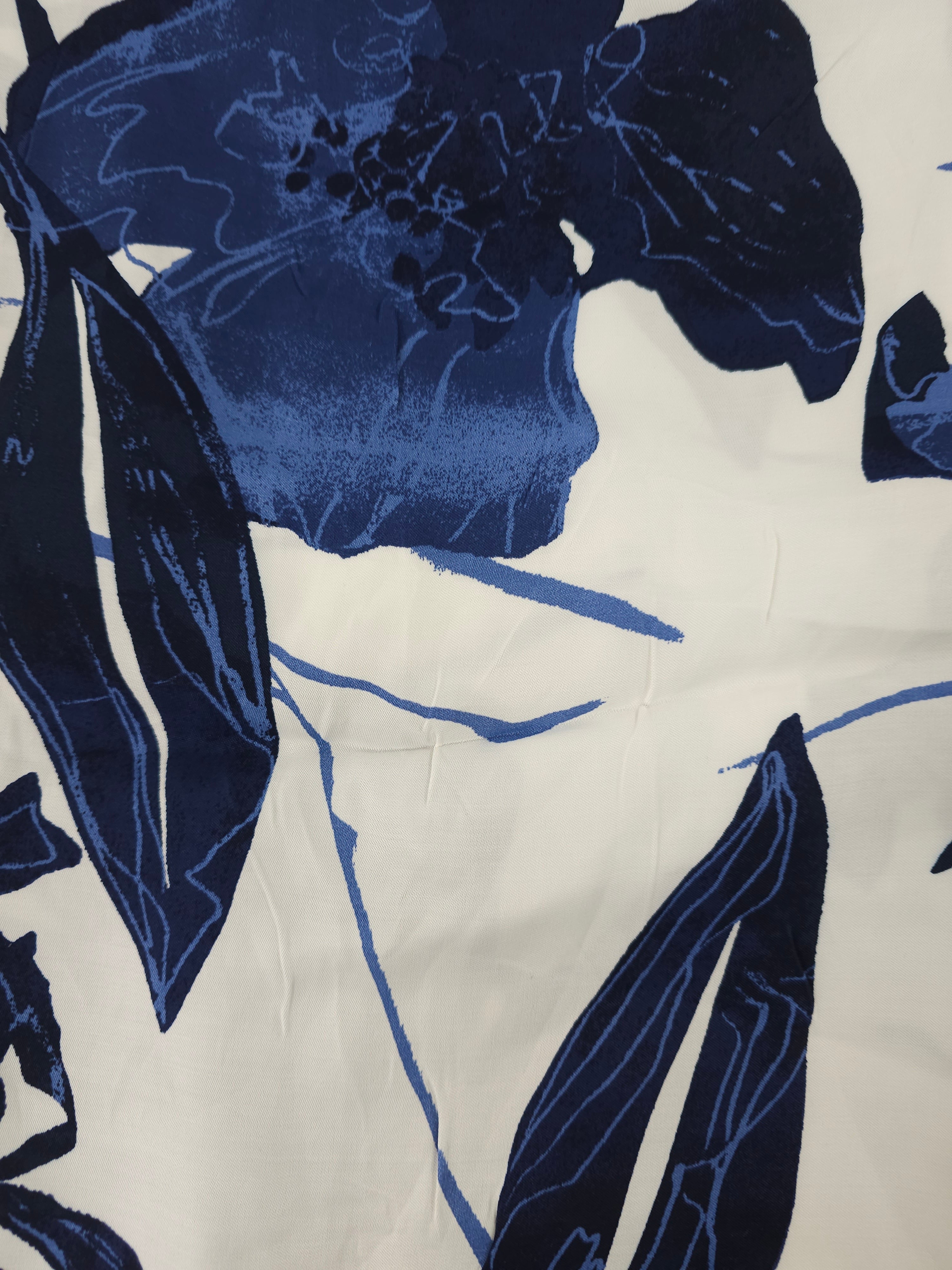 Dark blue floral Viscose- 1.6m piece