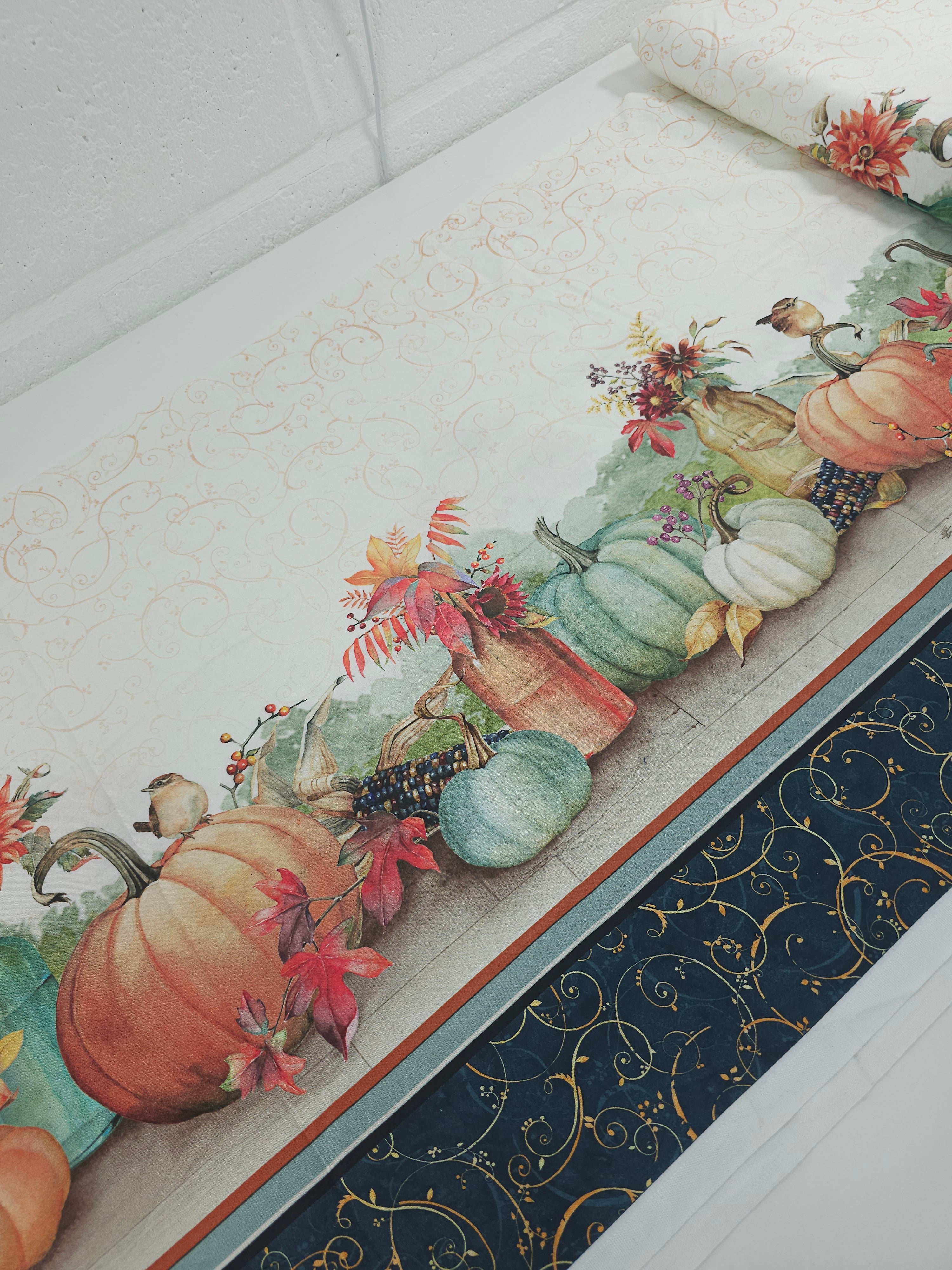 Pumpkin Floral Display 100% Cotton