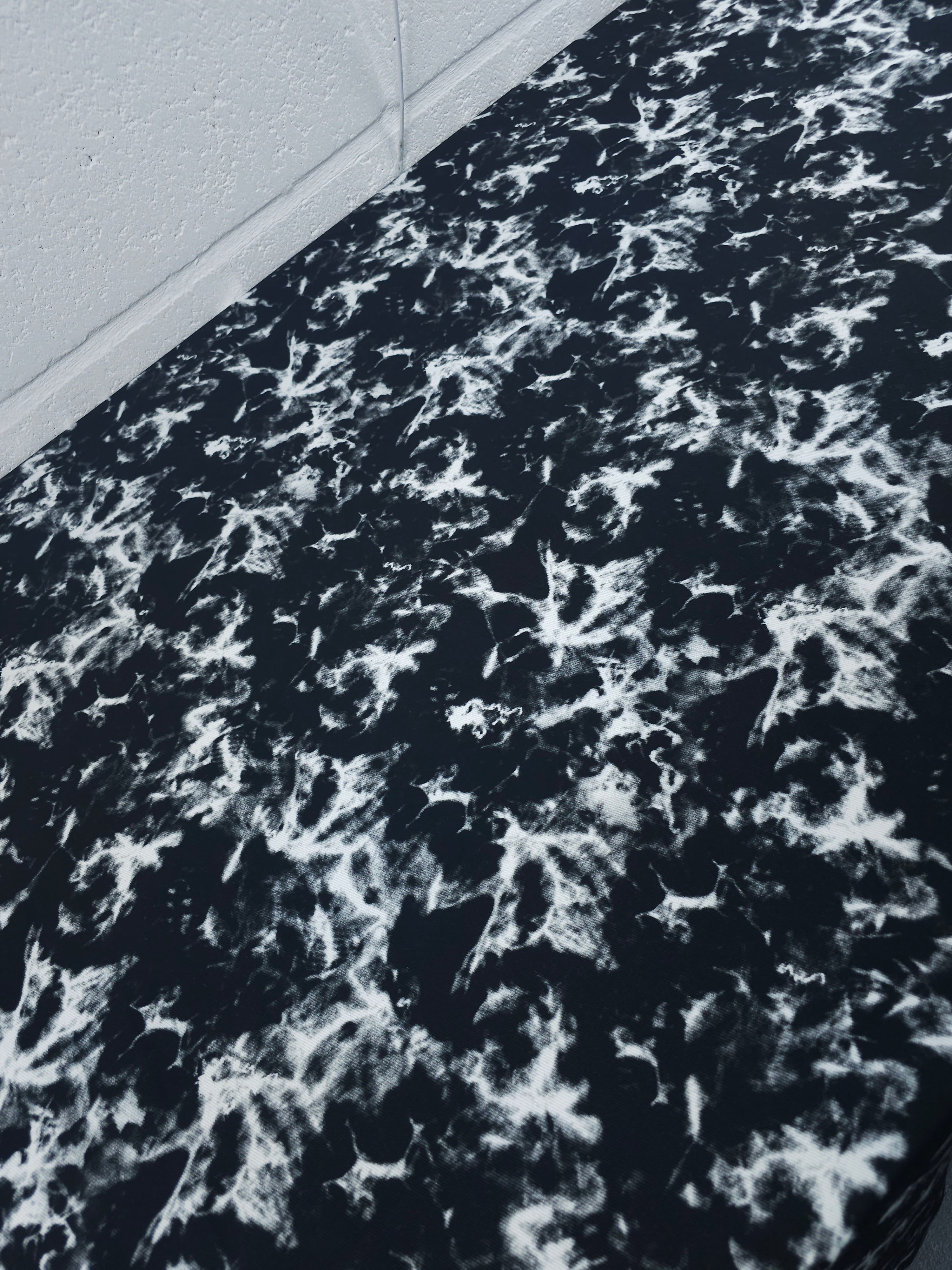 Black/White Smokey Marble Denim