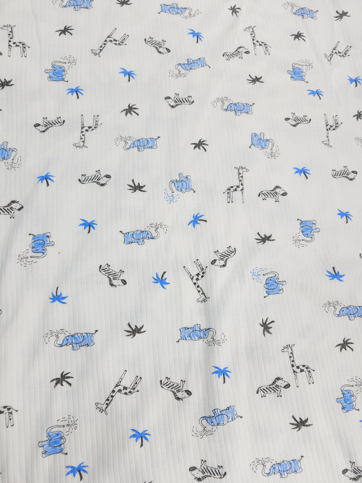 Blue animals Tubular Ribbing- 3.7m piece