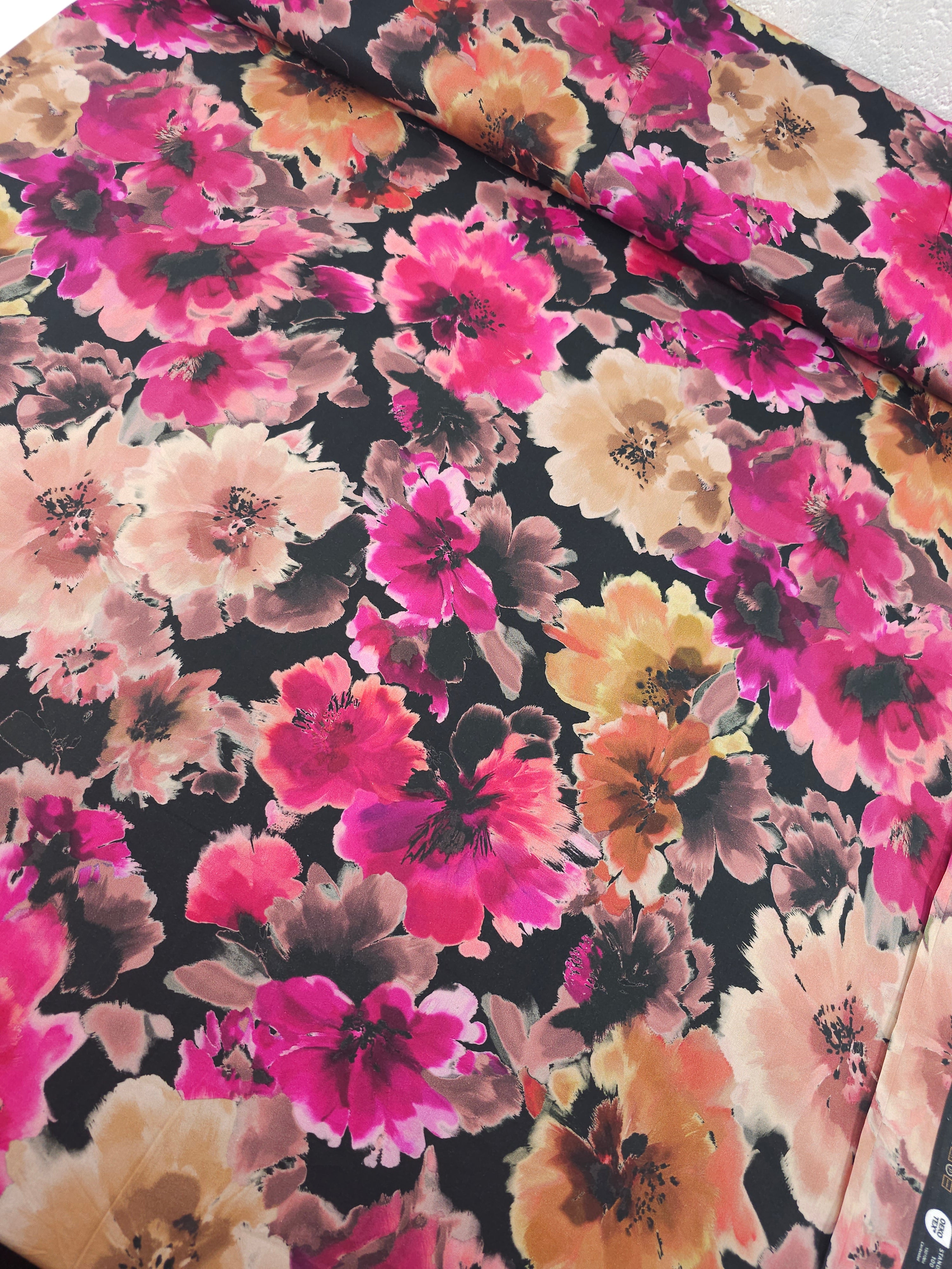 Magenta/Mauve Tahiti Floral Cotton Viscose 60"