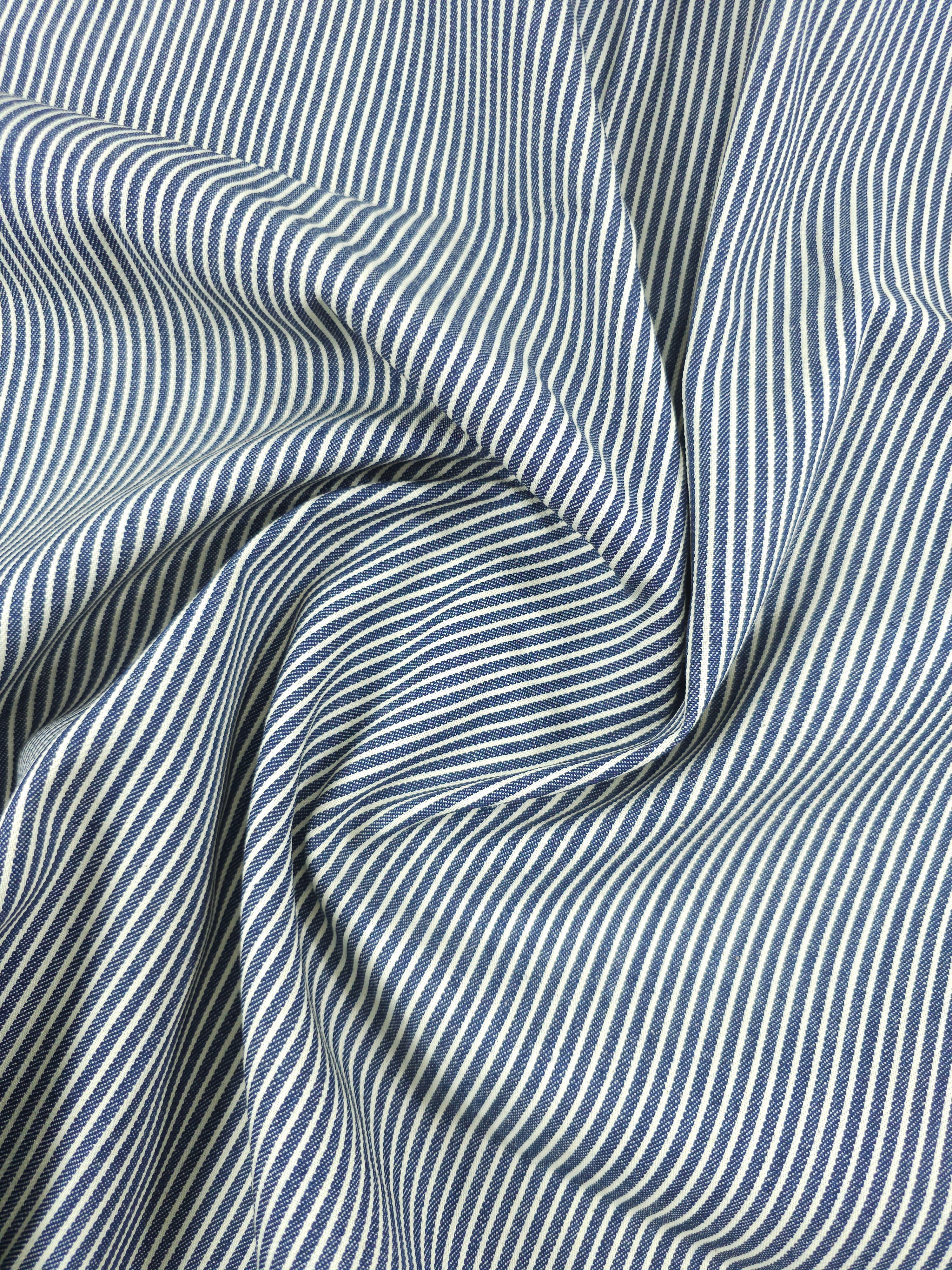Blue/Ivory Stripe Denim