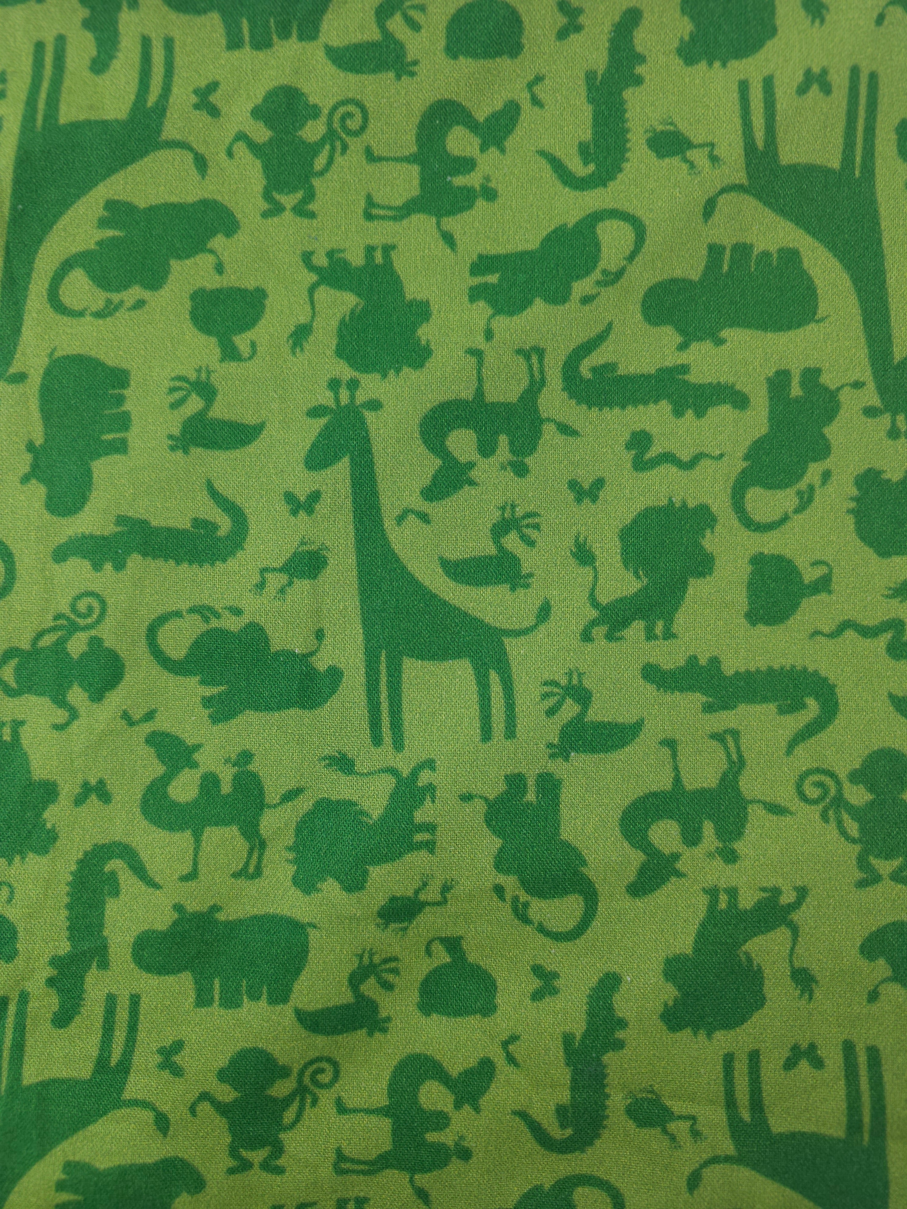 Green animal shadows Cotton- 1m piece