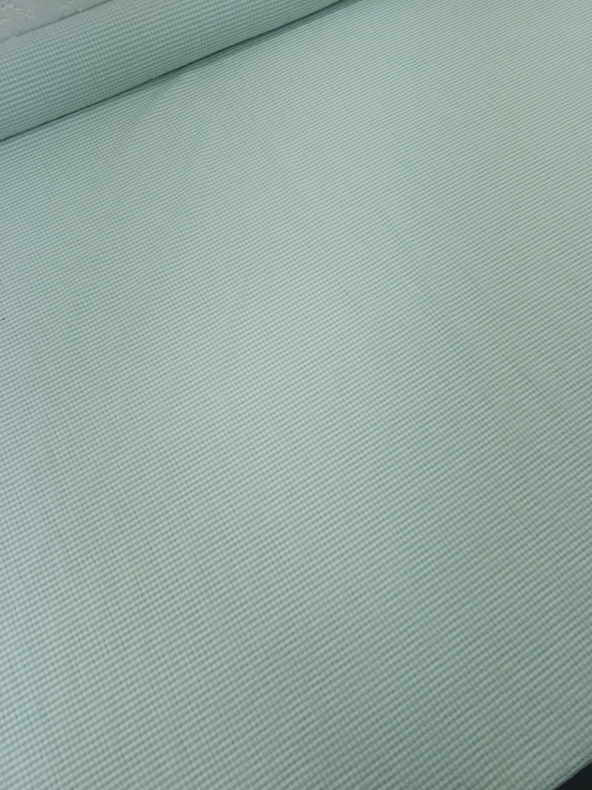 Sage/Mint Blue Mini Gingam Poly Cotton