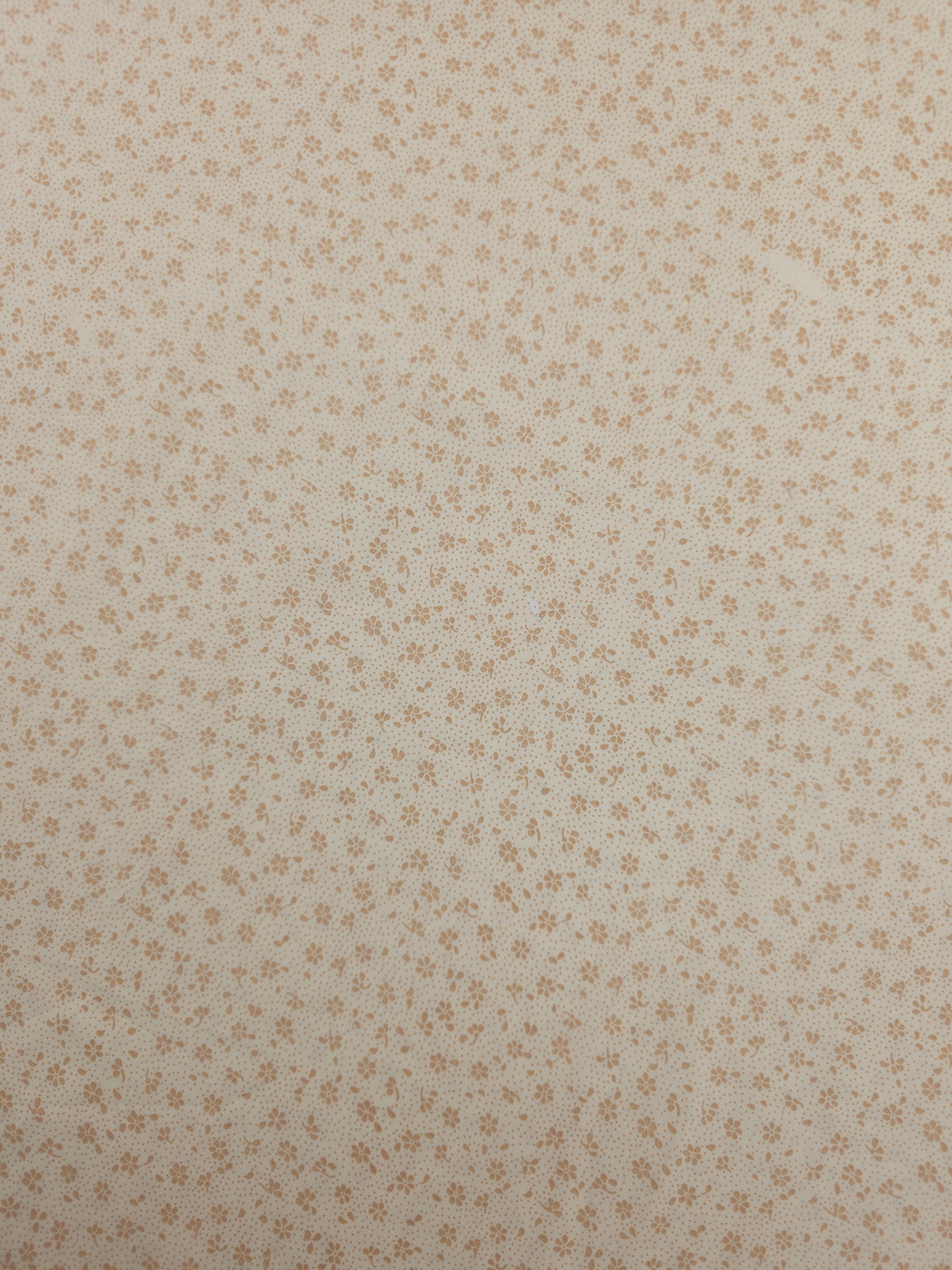 Pale Beige Ultra Mini Tossed Flowers Lightweight Cotton 60" *DEFECT*