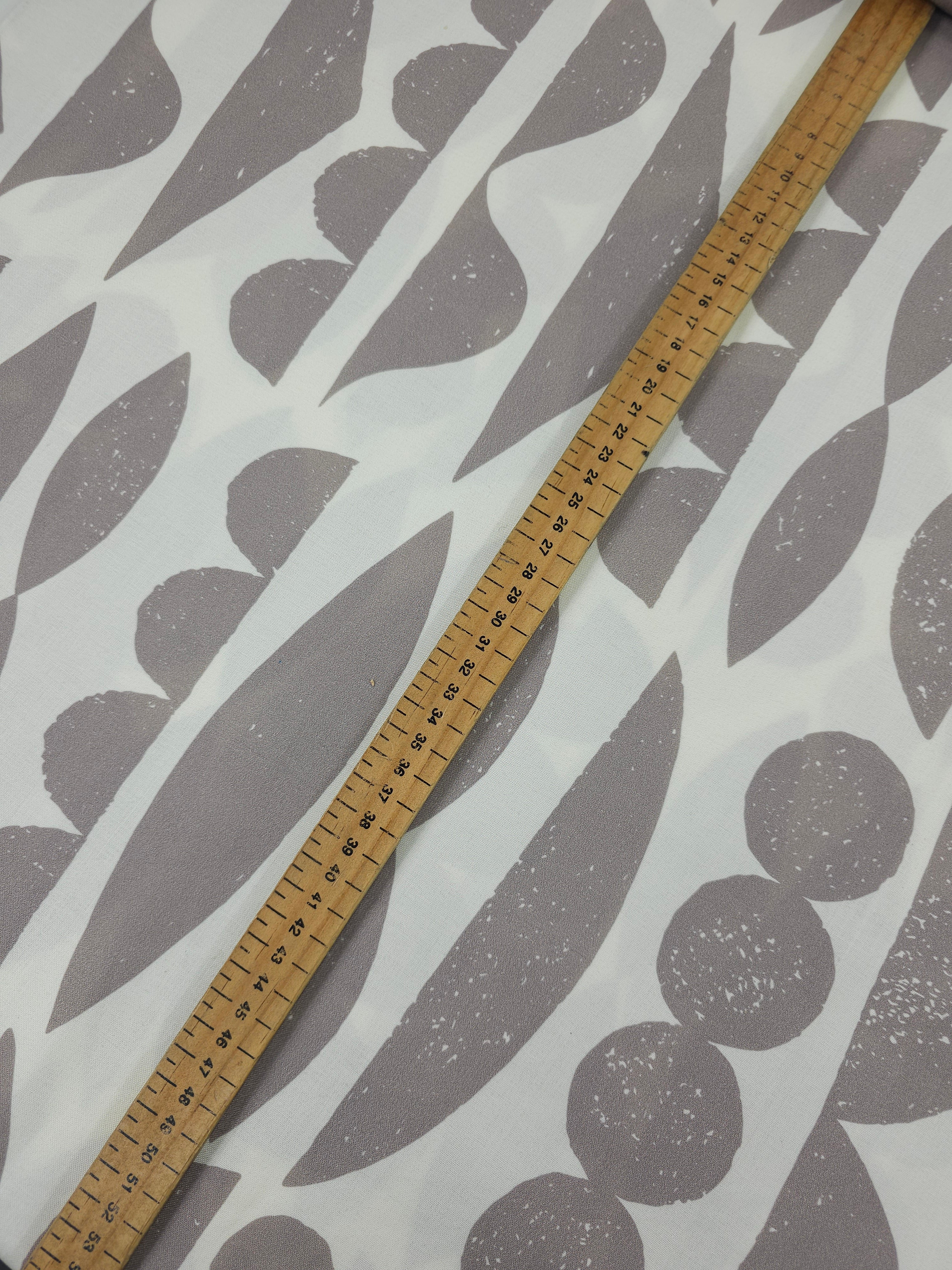 Taupe/Ivory Abstract Shape Sorter 100% Cotton 108" *EXTRA WIDE*