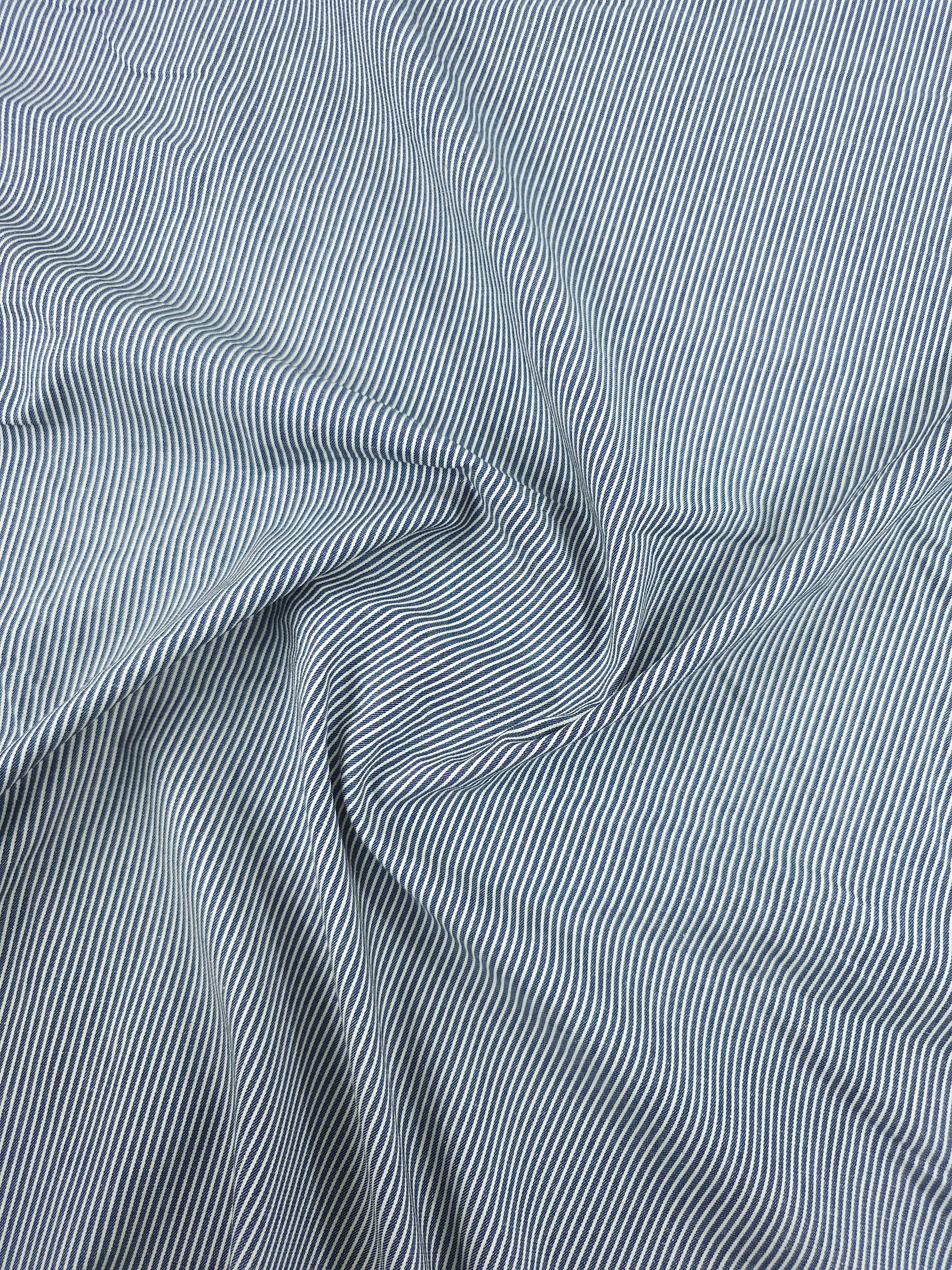Washed Navy Pinstripe Denim