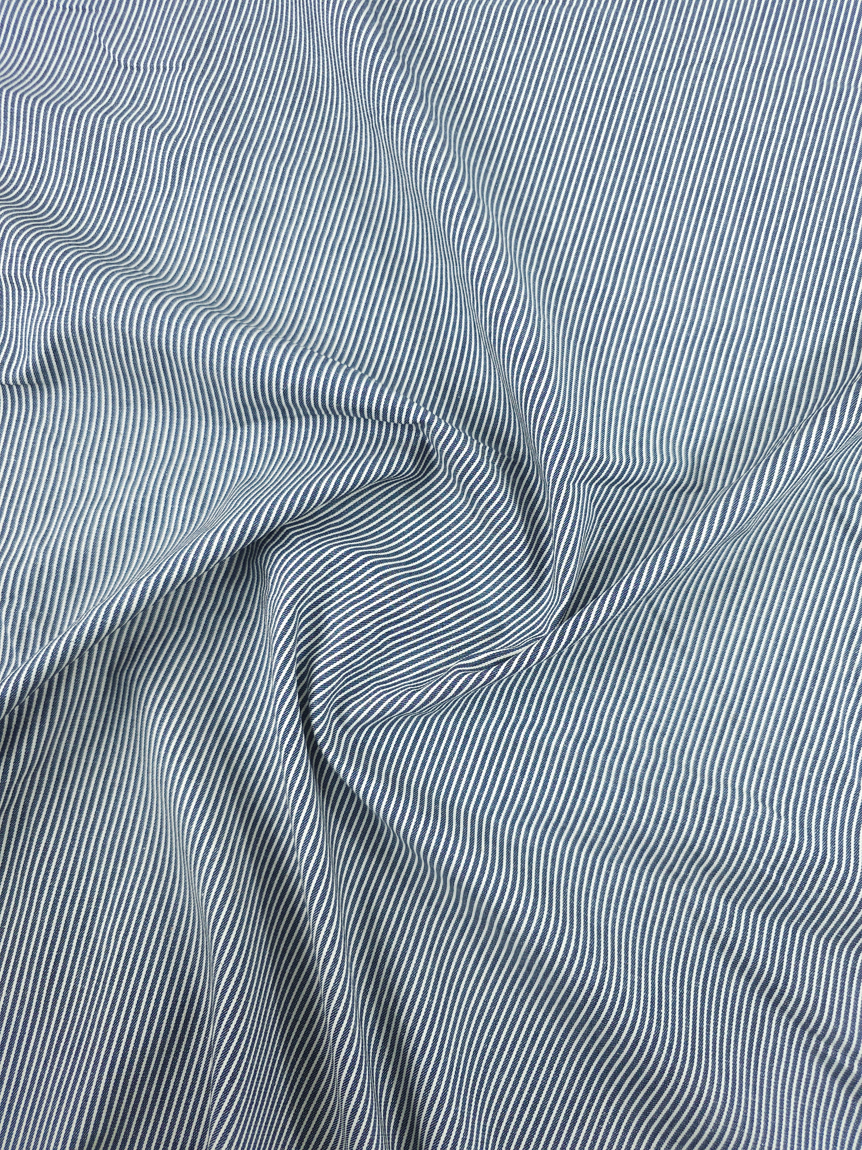 Washed Navy Pinstripe Denim