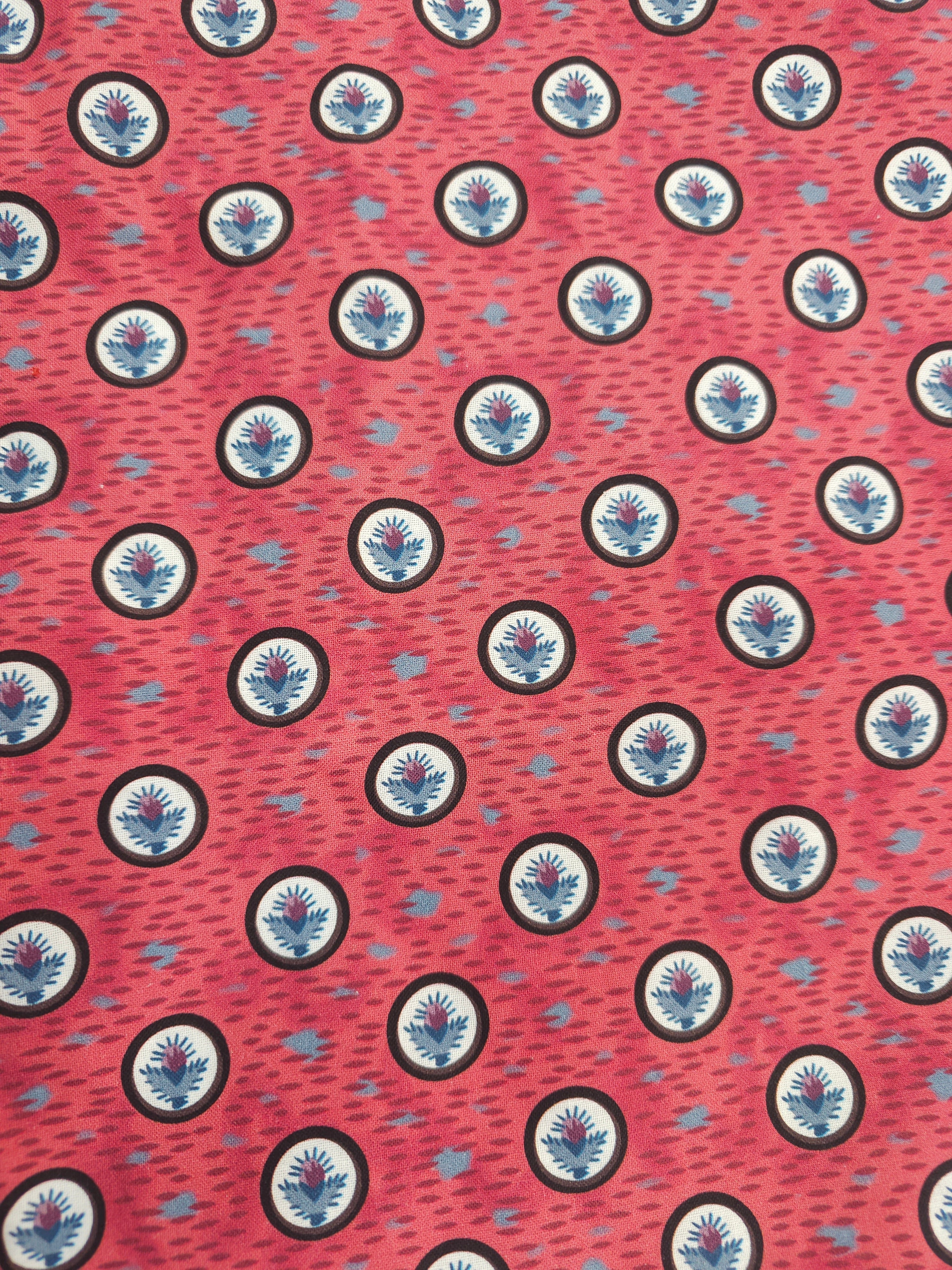 Little cactus on red Cotton- 3m piece