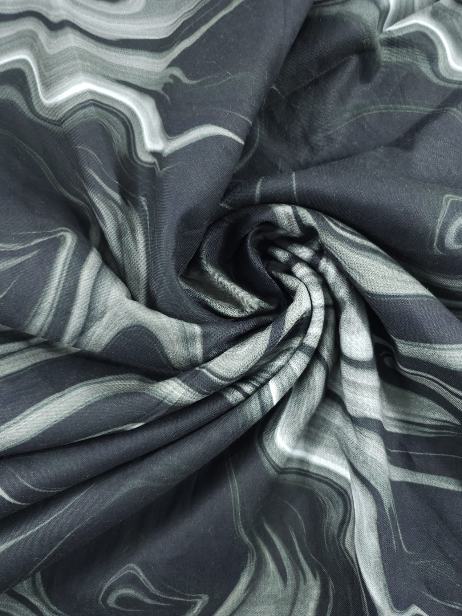 Black Fluid Art Cotton (Various Sizes)