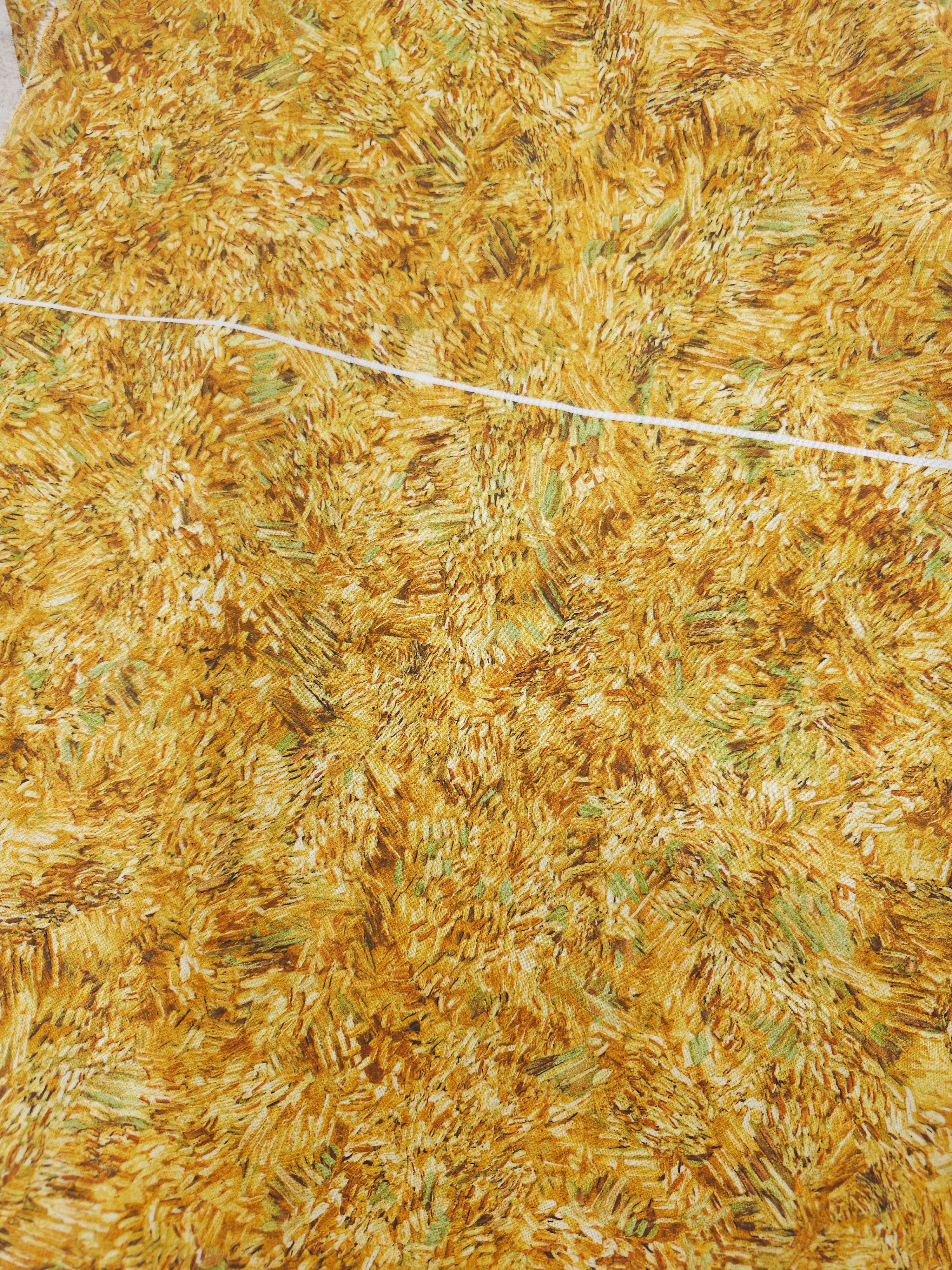 Golden brush strokes Cotton- 3m piece