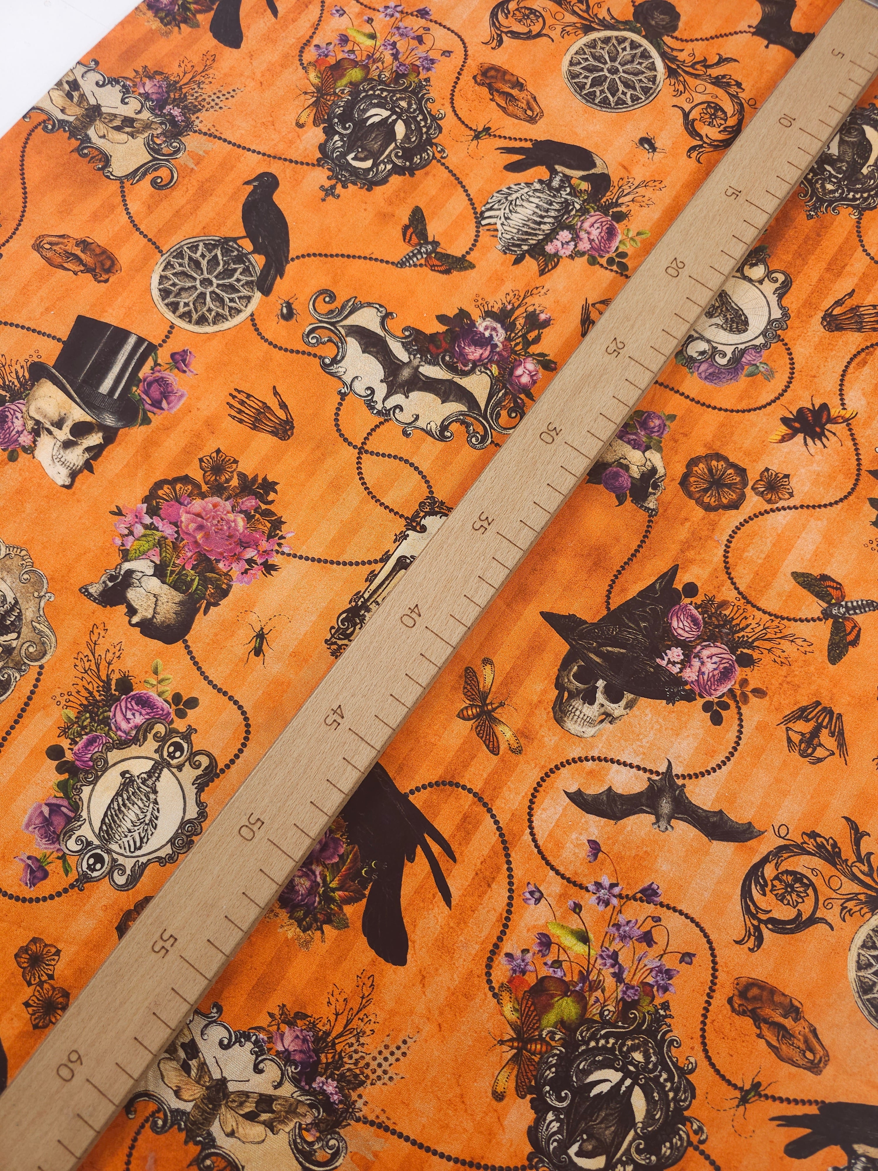 Orange Dreadful Delights Steampunk 100% Cotton - Robert Kaufman