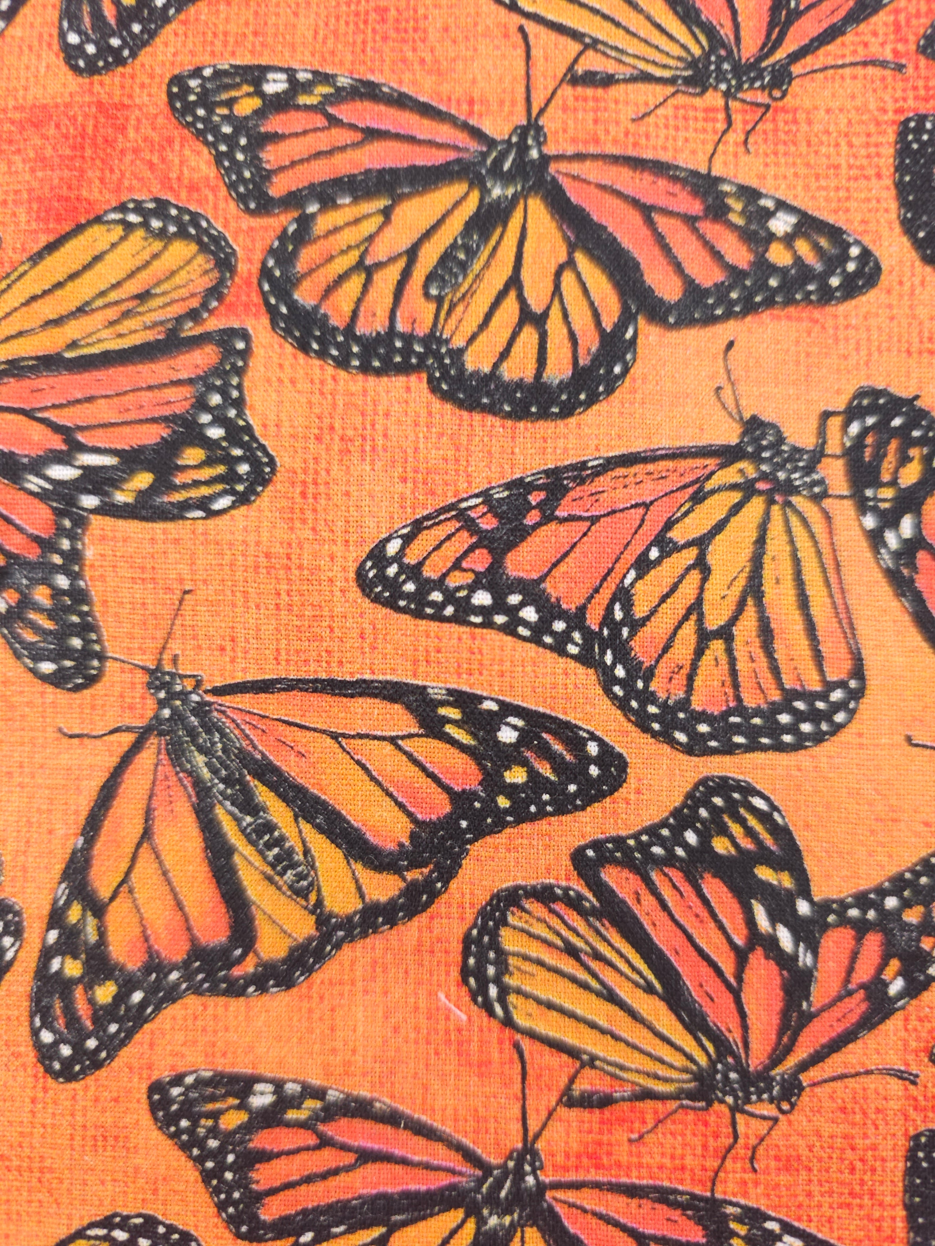 Orange Butterfly 100% Cotton - 2.30m Piece