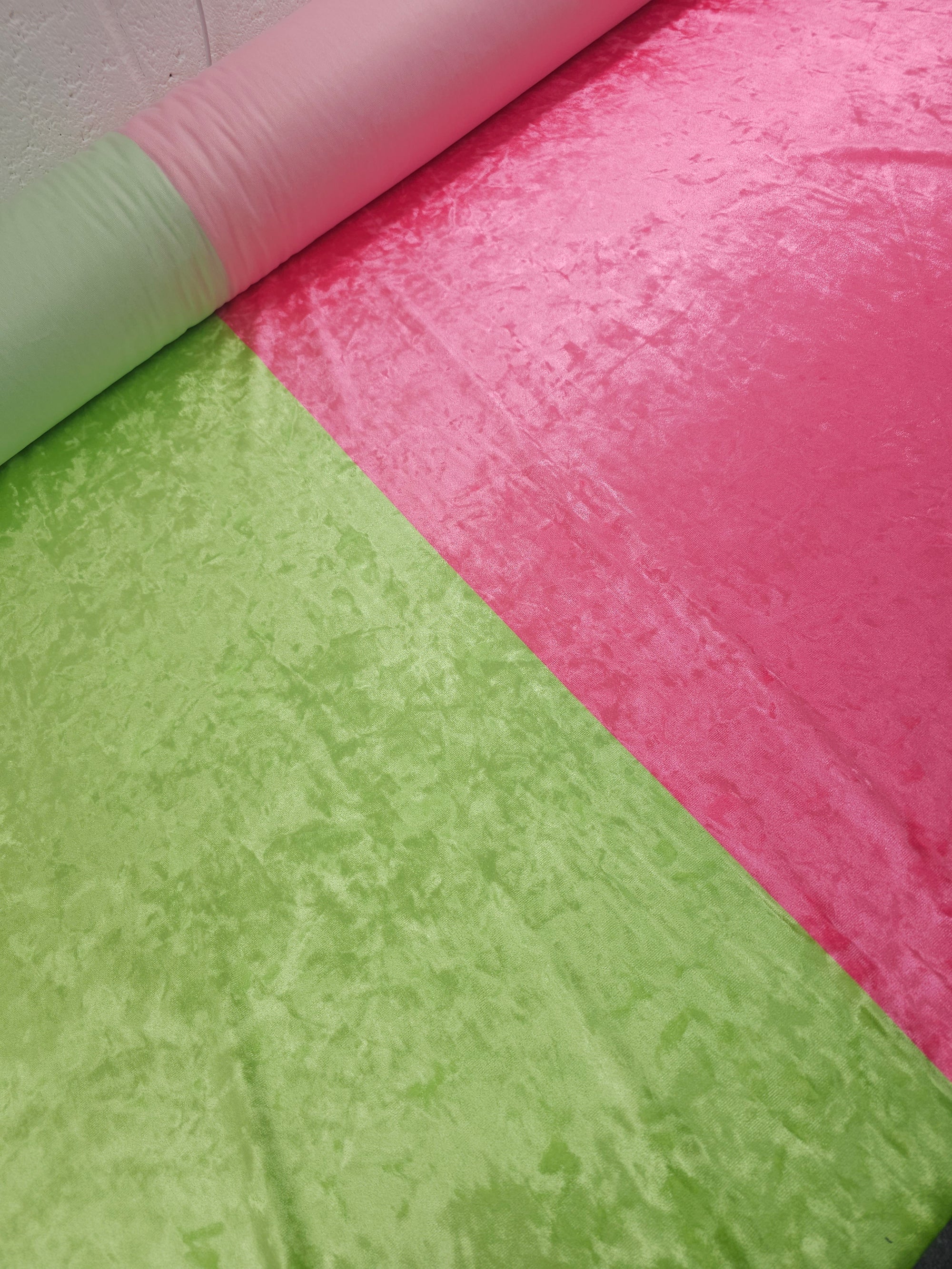 Lime/Pink Twin Block Crushed Velvet Jersey
