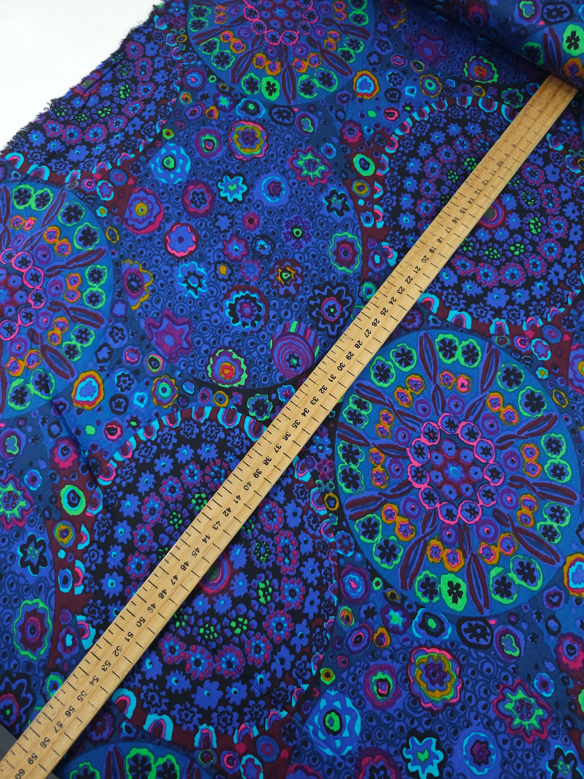 Indigo Purple Millefiore Cotton Sateen 108" - Kaffe Fassett *EXTRA WIDE*