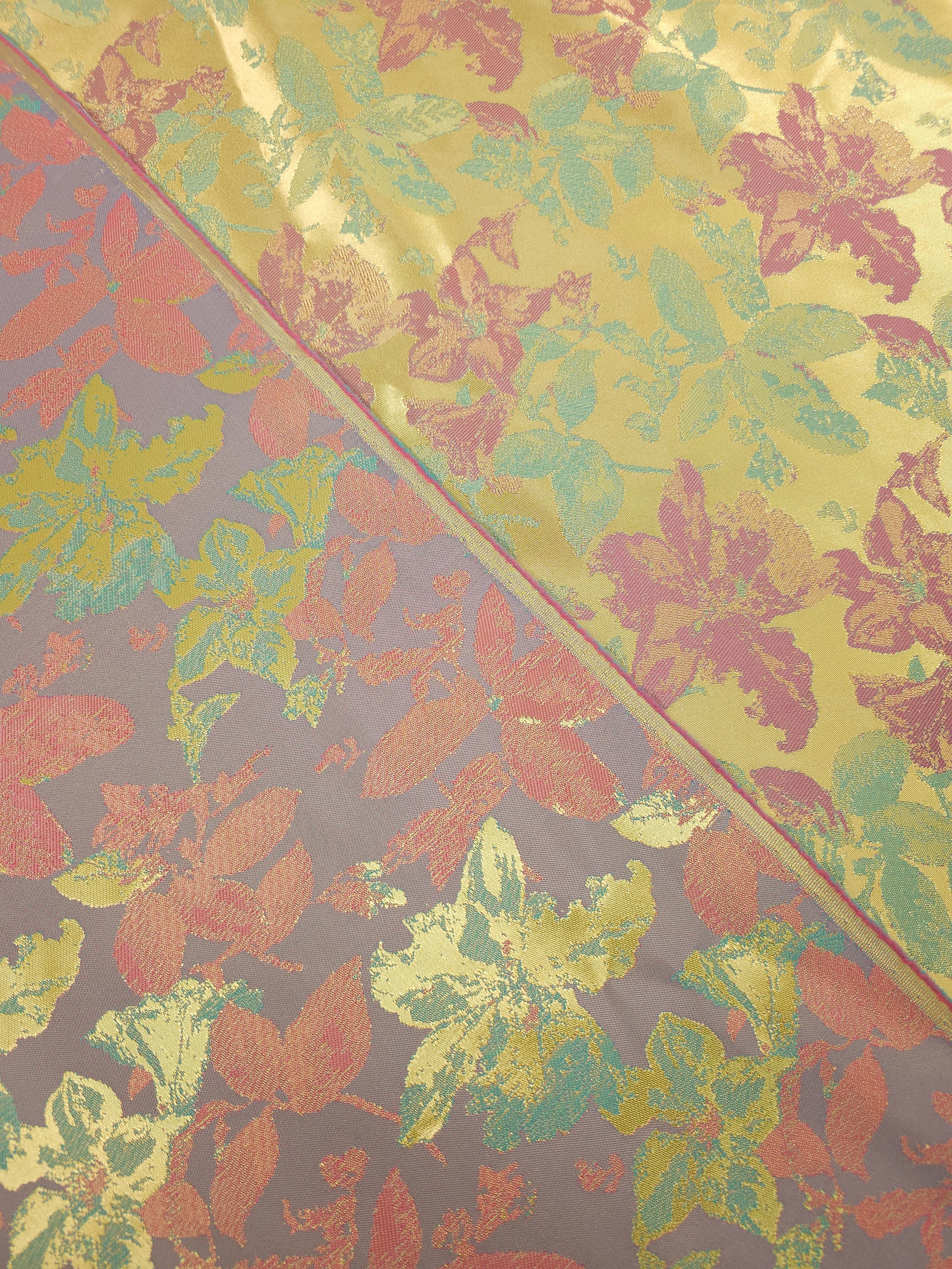 Gold Petal Floral Viscose Jacquard Mix