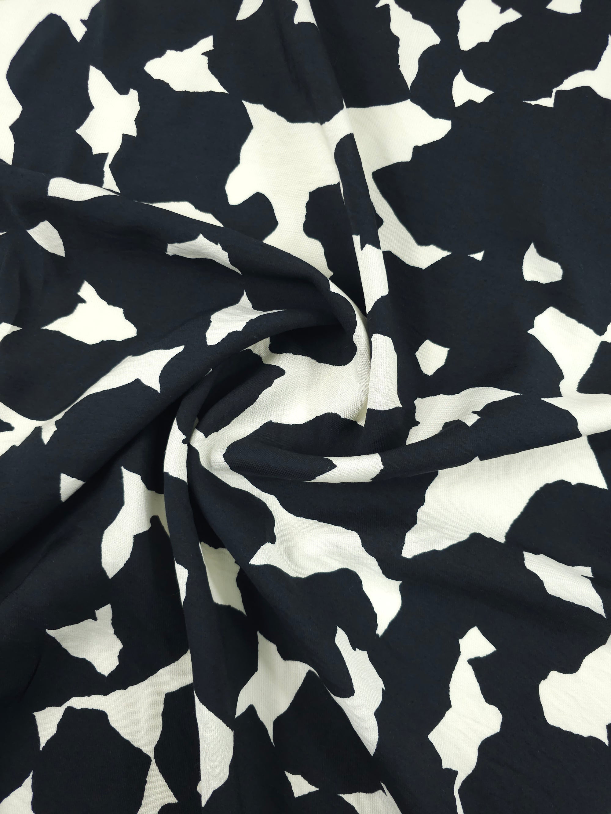 Black/Ivory Cream Abstract Modal Viscose