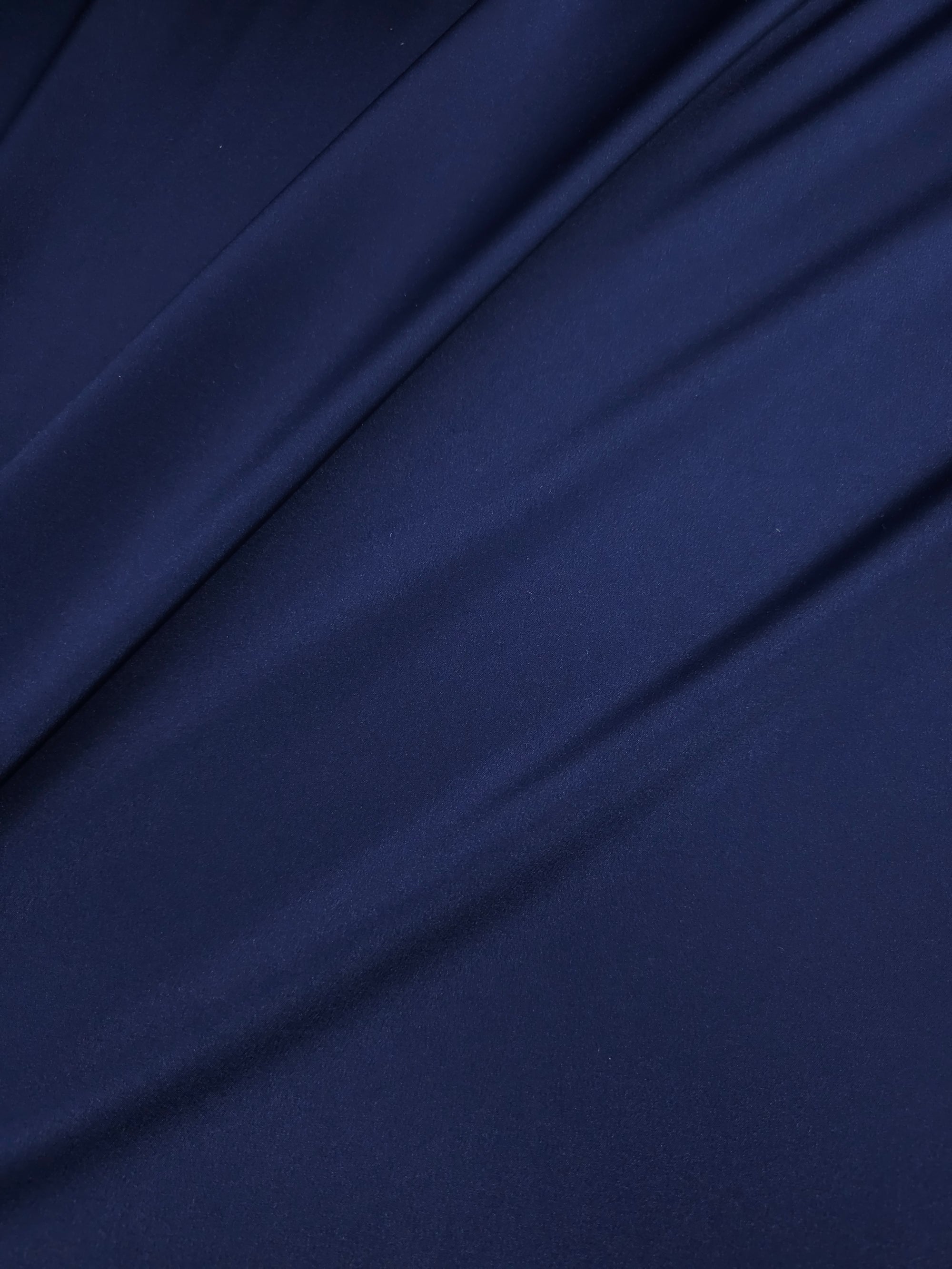 Midnight Blue Crepe Backed Satin Stretch