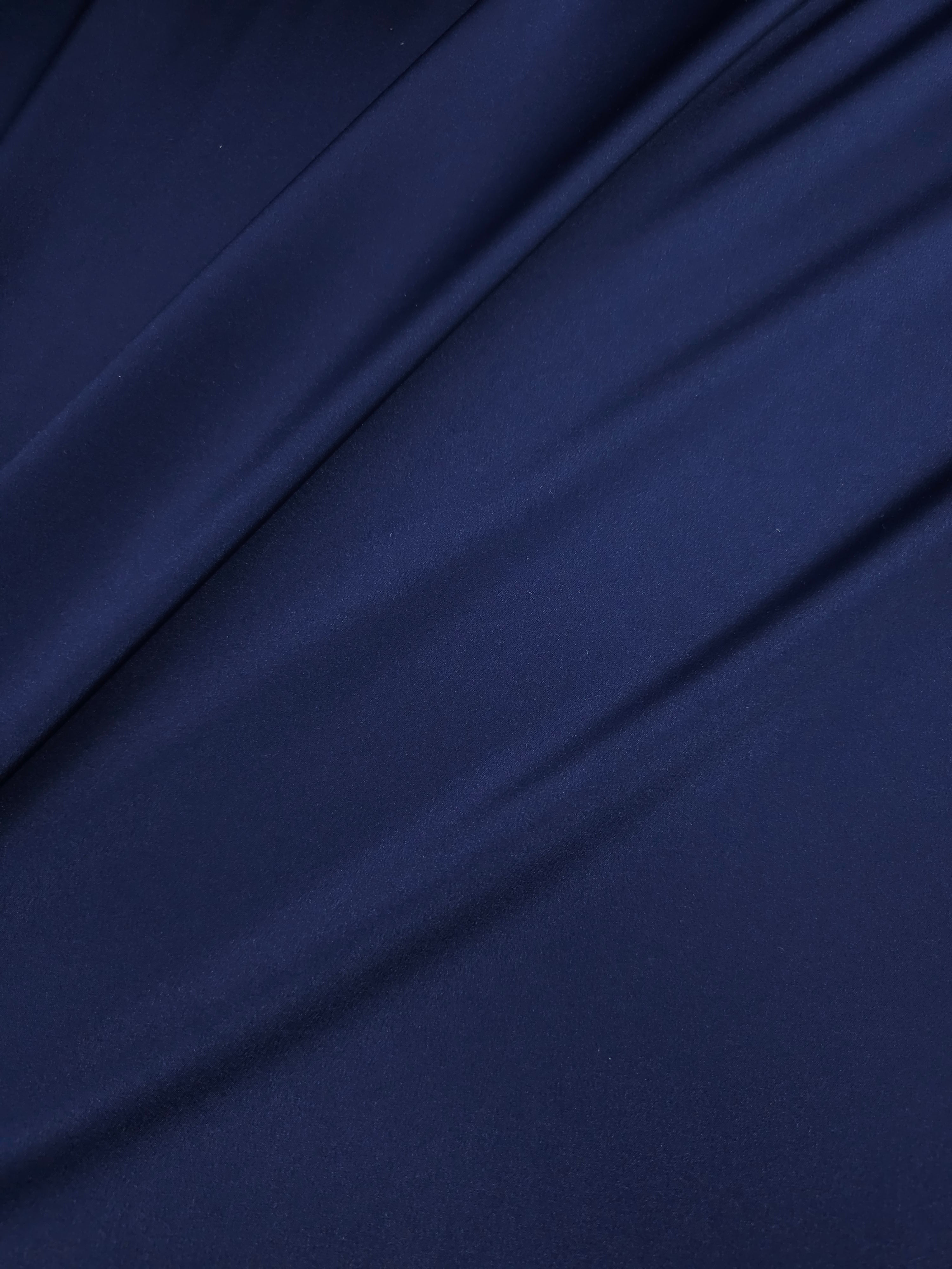 Midnight Blue Crepe Backed Satin Stretch