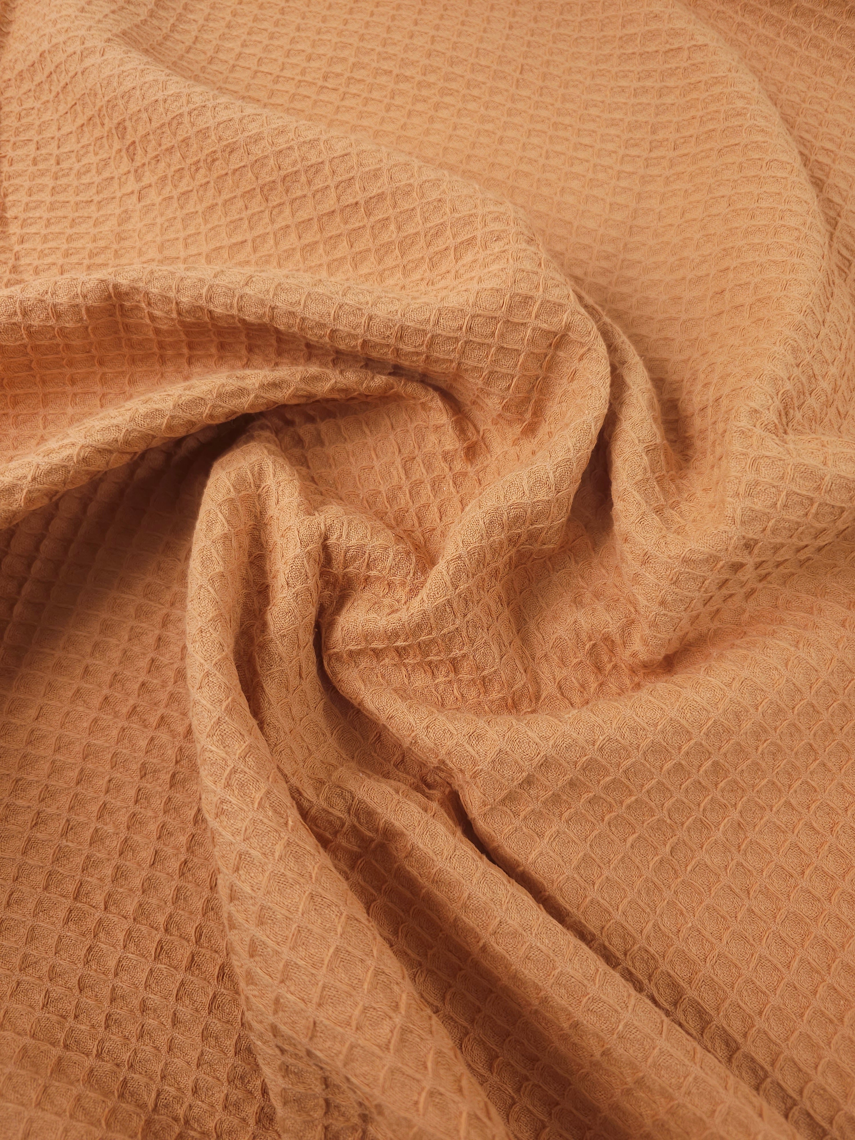 Muted Orange Waffle Cotton *EXTRA WIDE*