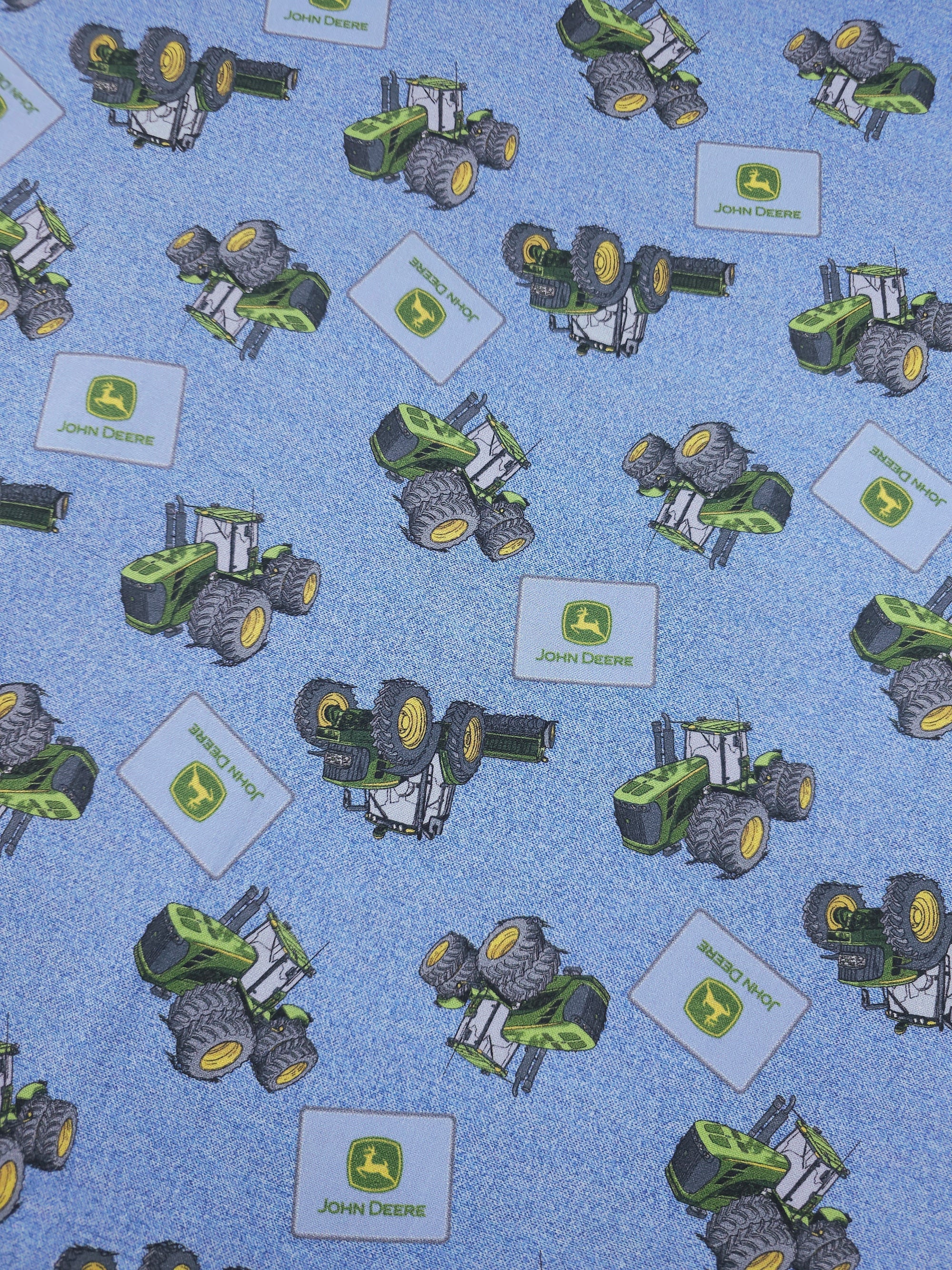 J*O*H*N* *D*E*E*R*E Denim Look Tractor Patch 100% Cotton