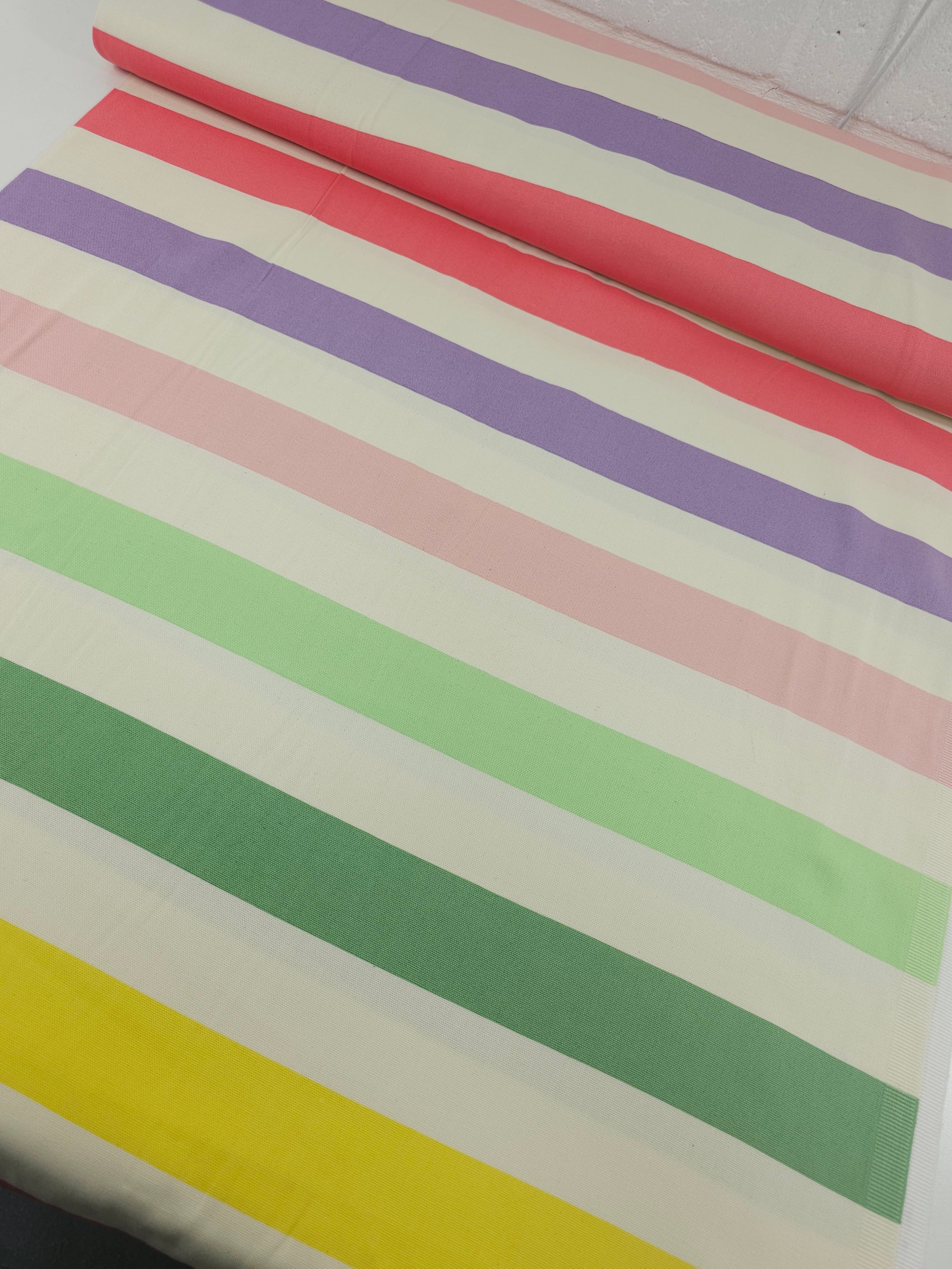 Pastel Fusion Block Stripe Lightweight Canvas Cotton