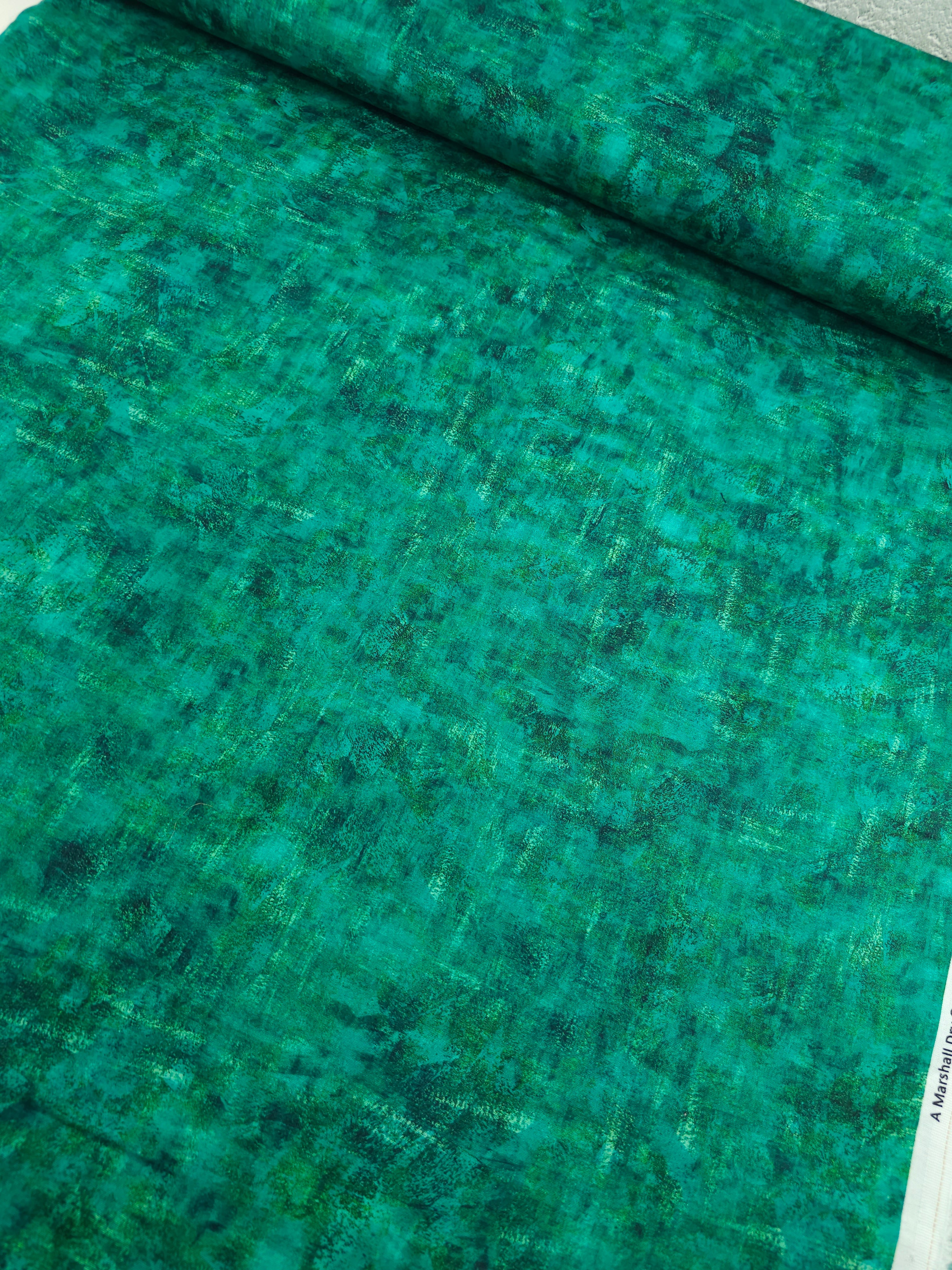 Jade Green Static Smudge 100% Cotton 106" *EXTRA WIDE*