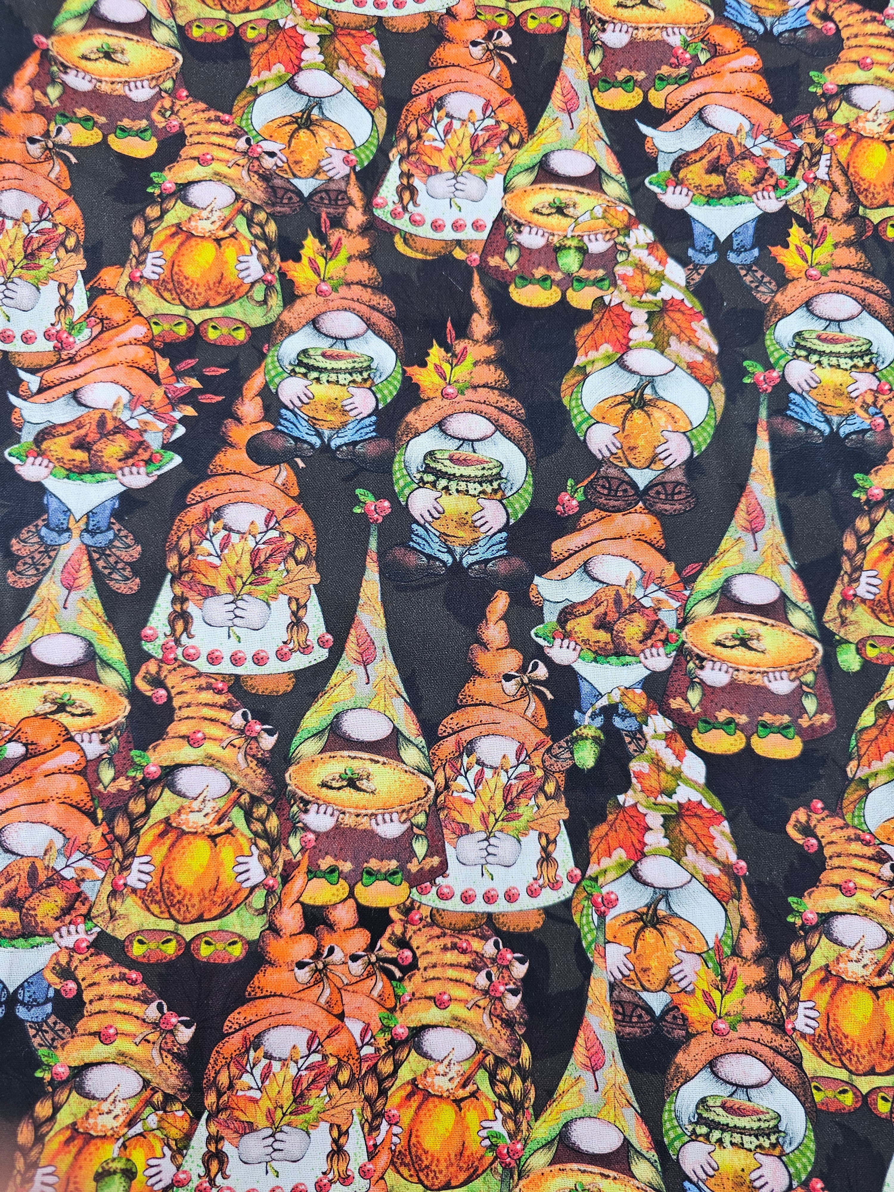 Fall Harvest Gnomes Cotton - 2.7m Piece