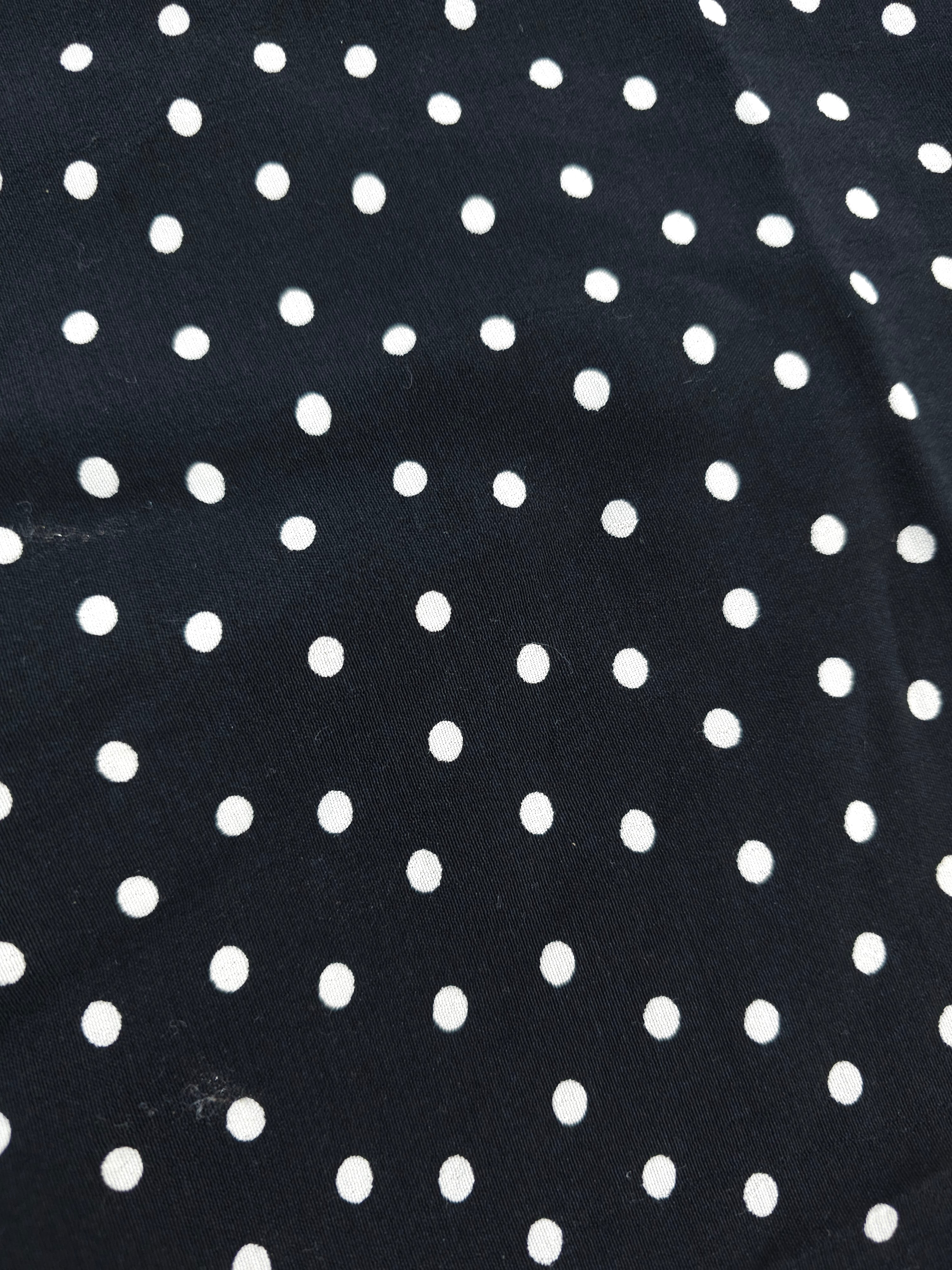 Black polka dot Viscose crepe- 1.6m piece