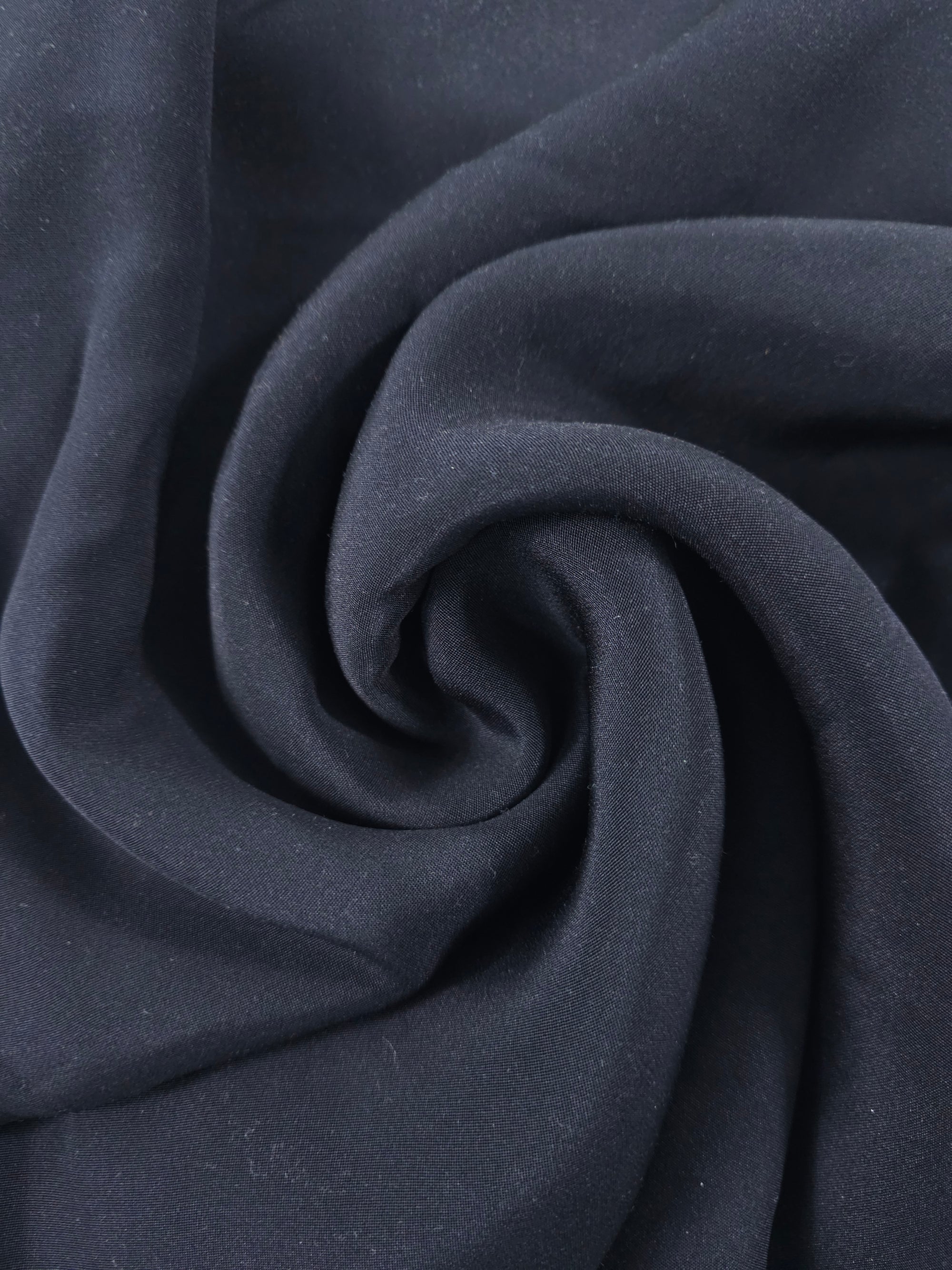 Black Poly Crepe - 1.4m Piece