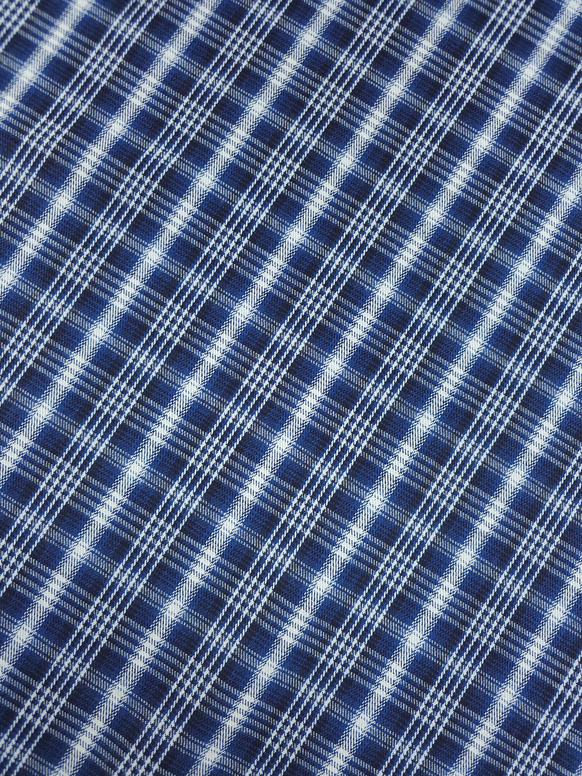Cobalt Blue Tartan Denim