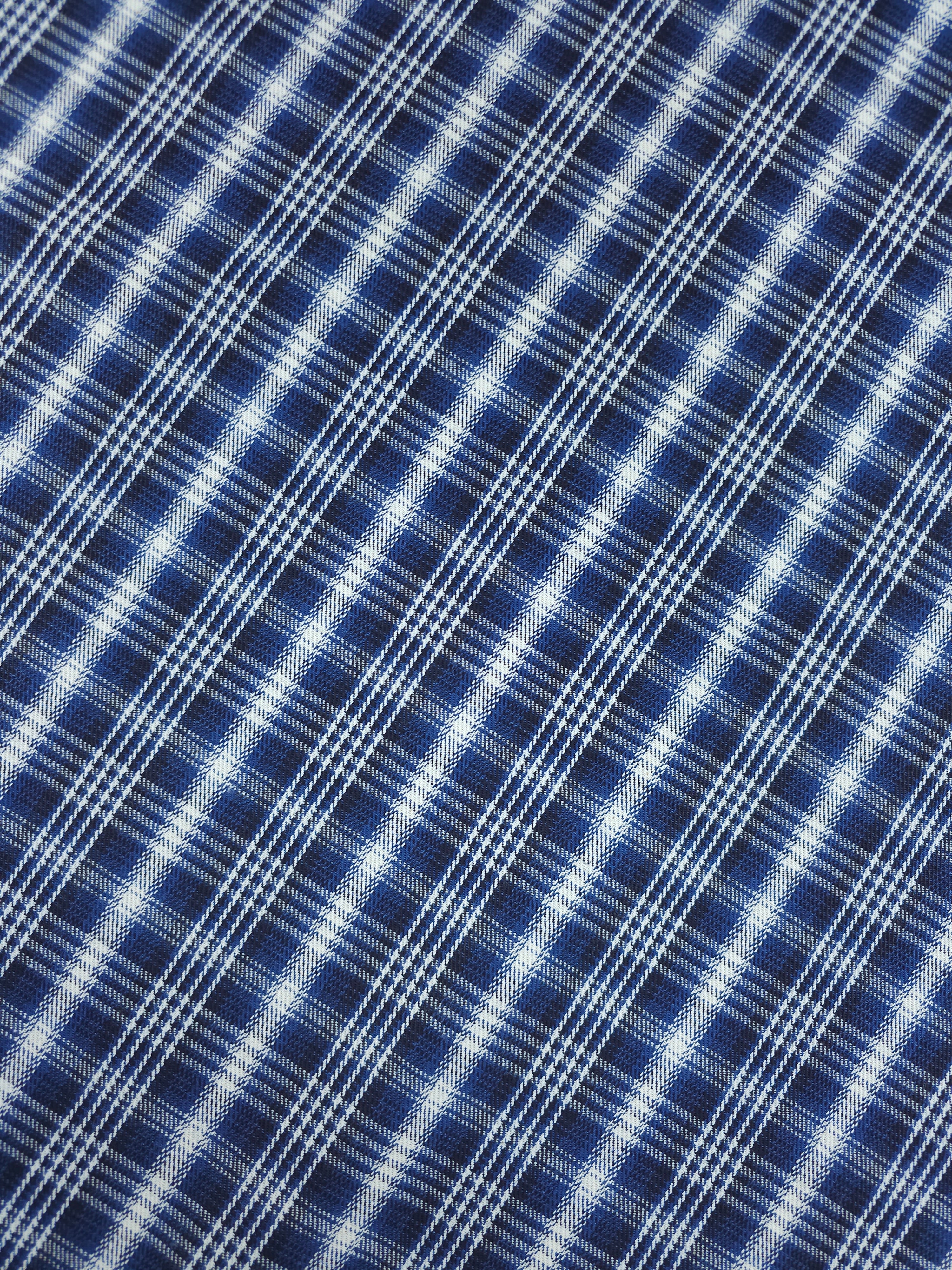 Cobalt Blue Tartan Denim