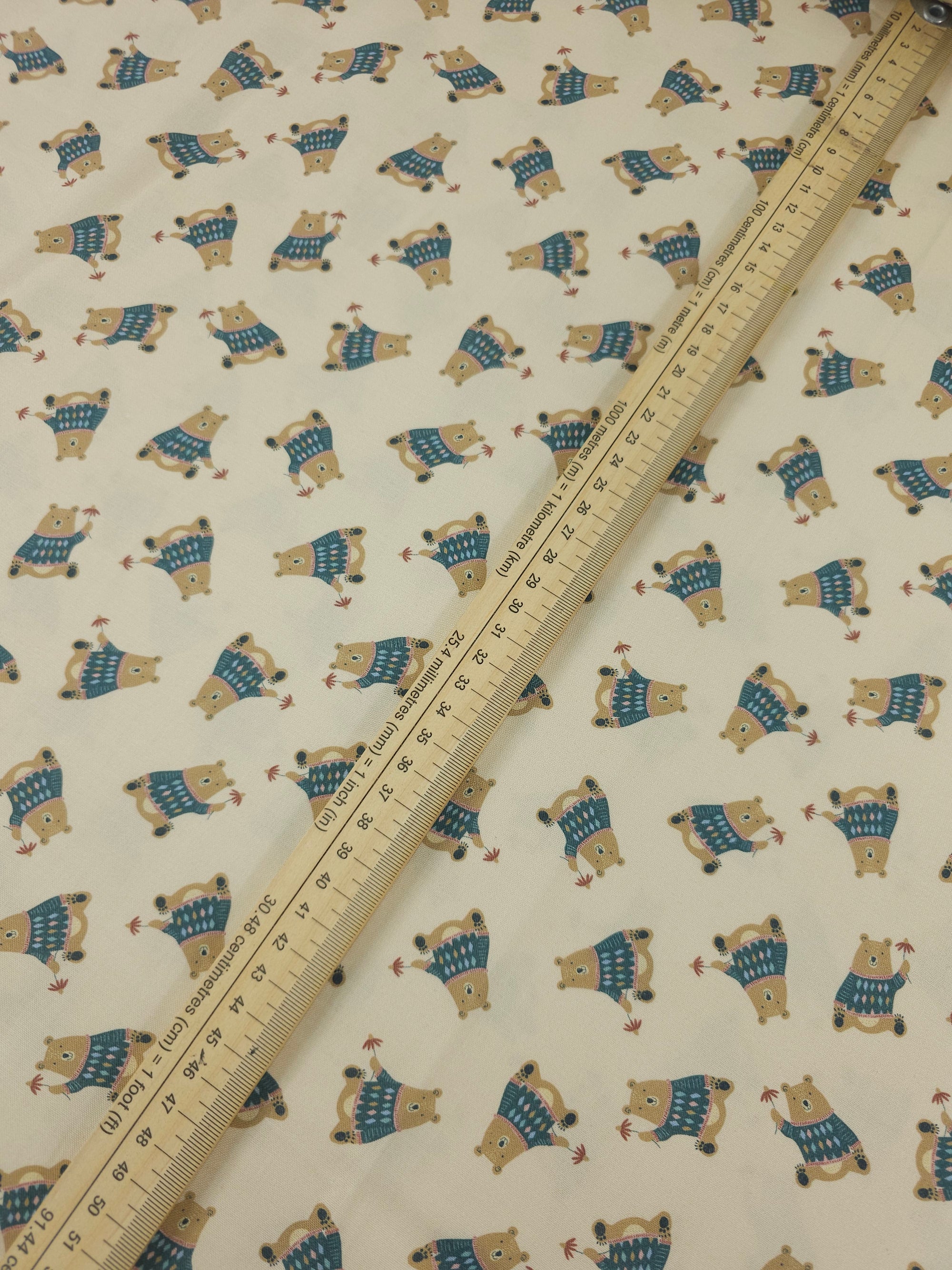 Friendly Woodland Bear 100% Cotton