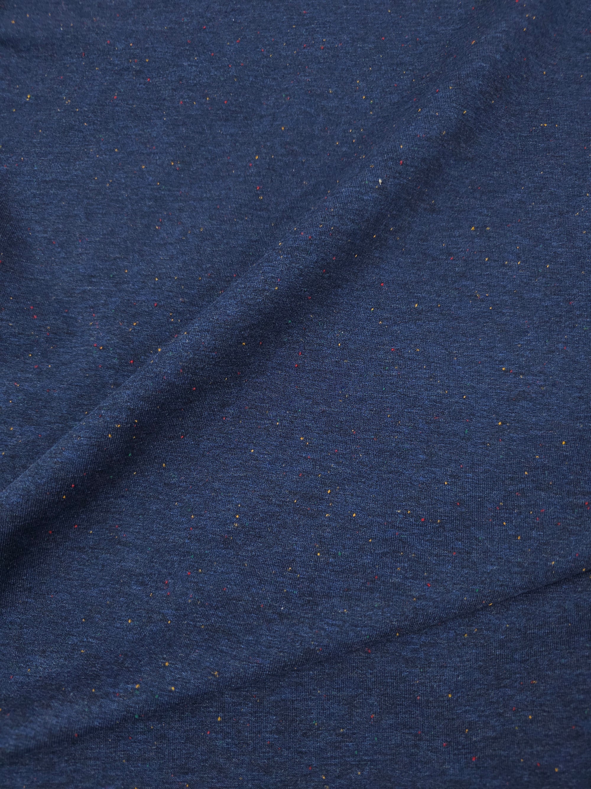 Navy Marl Multicolour Speckle Loopback Jersey Crepe