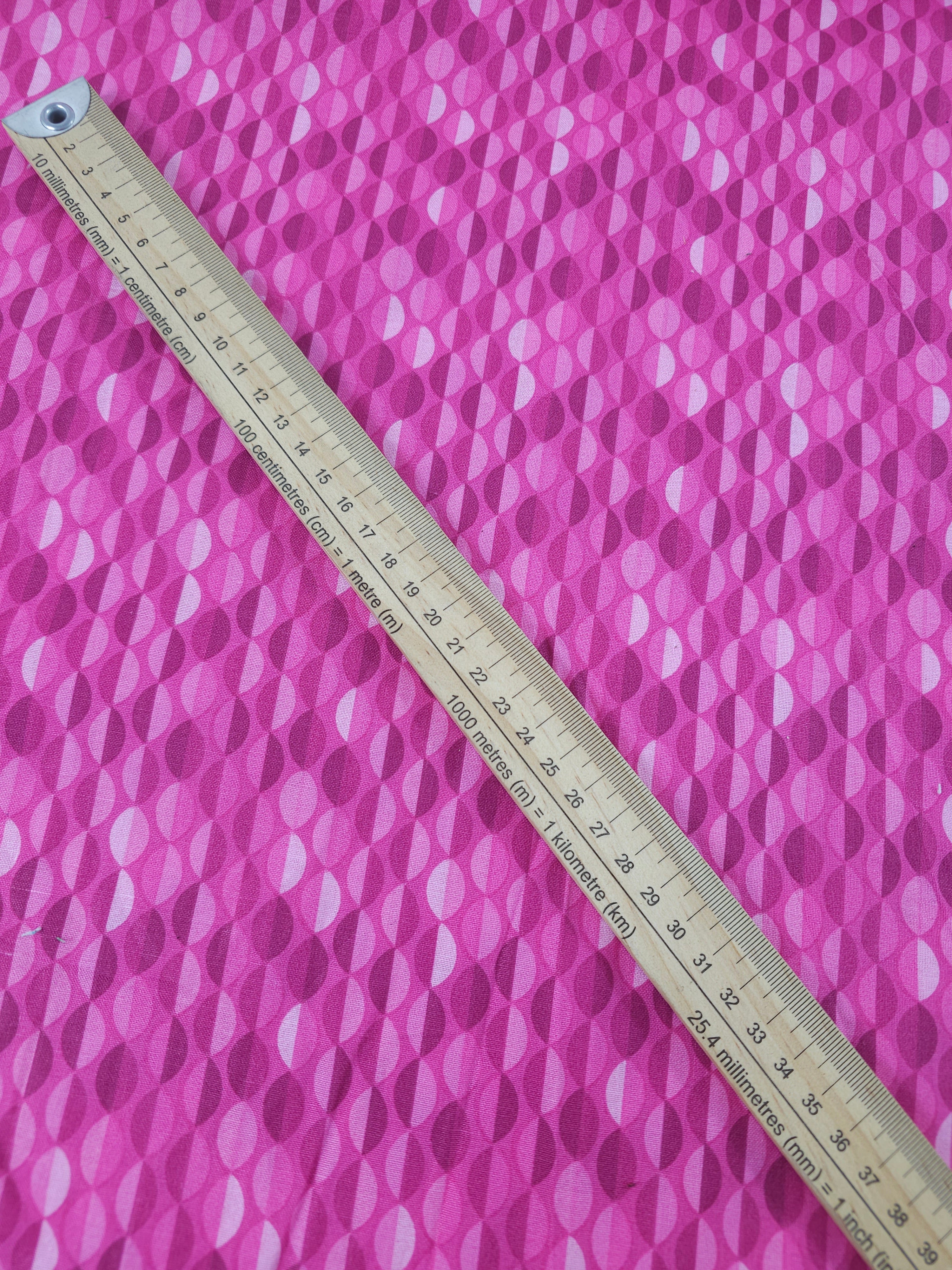 Pink Geometric Semi Circles 100% Cotton