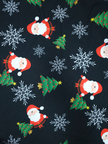  Santa Christmas Tree Viscose Cotton Jersey