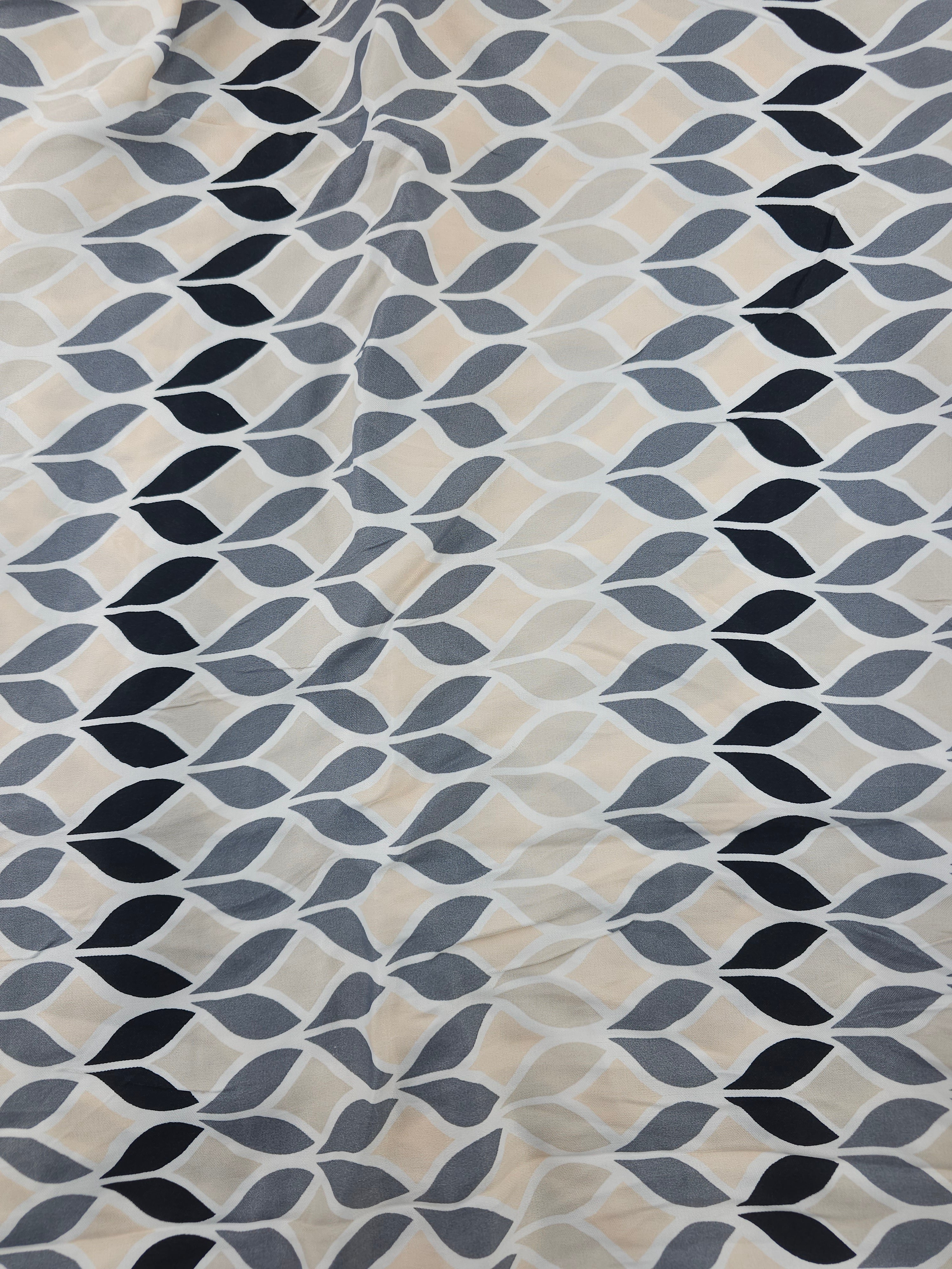Neutral abstract rosebud Viscose sateen- 1.5m piece
