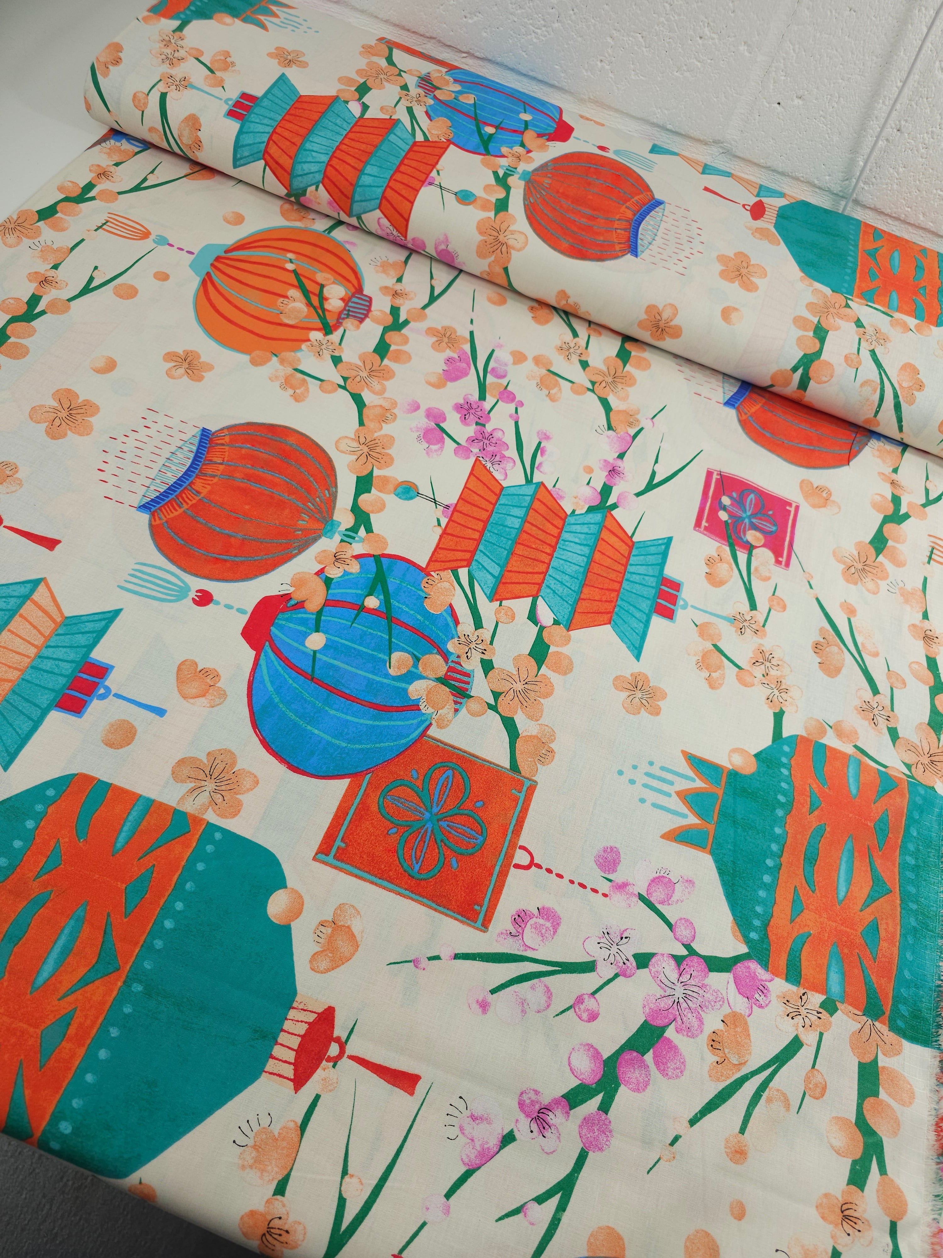 Cherry Blossom Lantern 100% Cotton 108" *EXTRA WIDE*