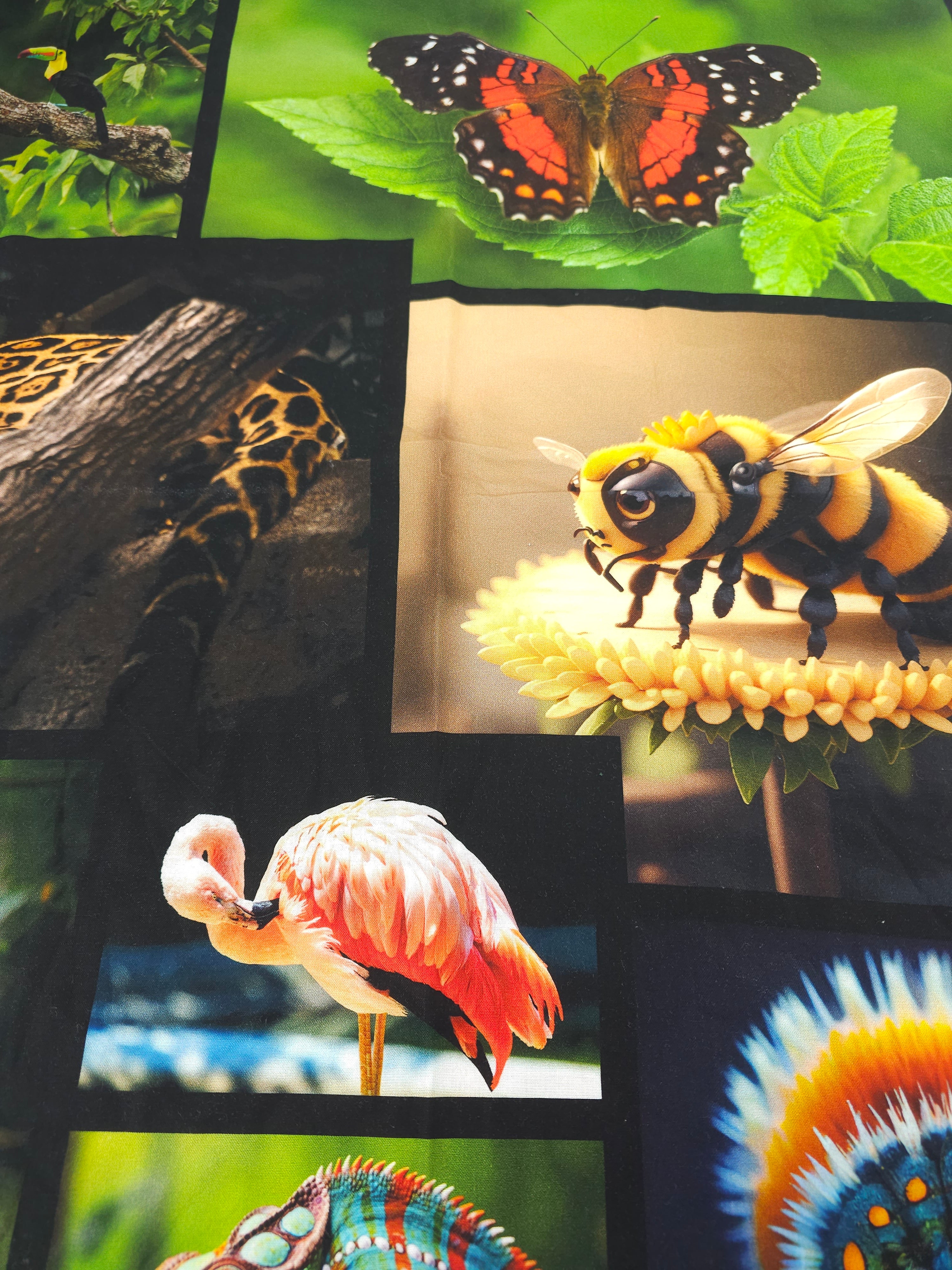 Wildlife Cotton panel- 0.7m piece
