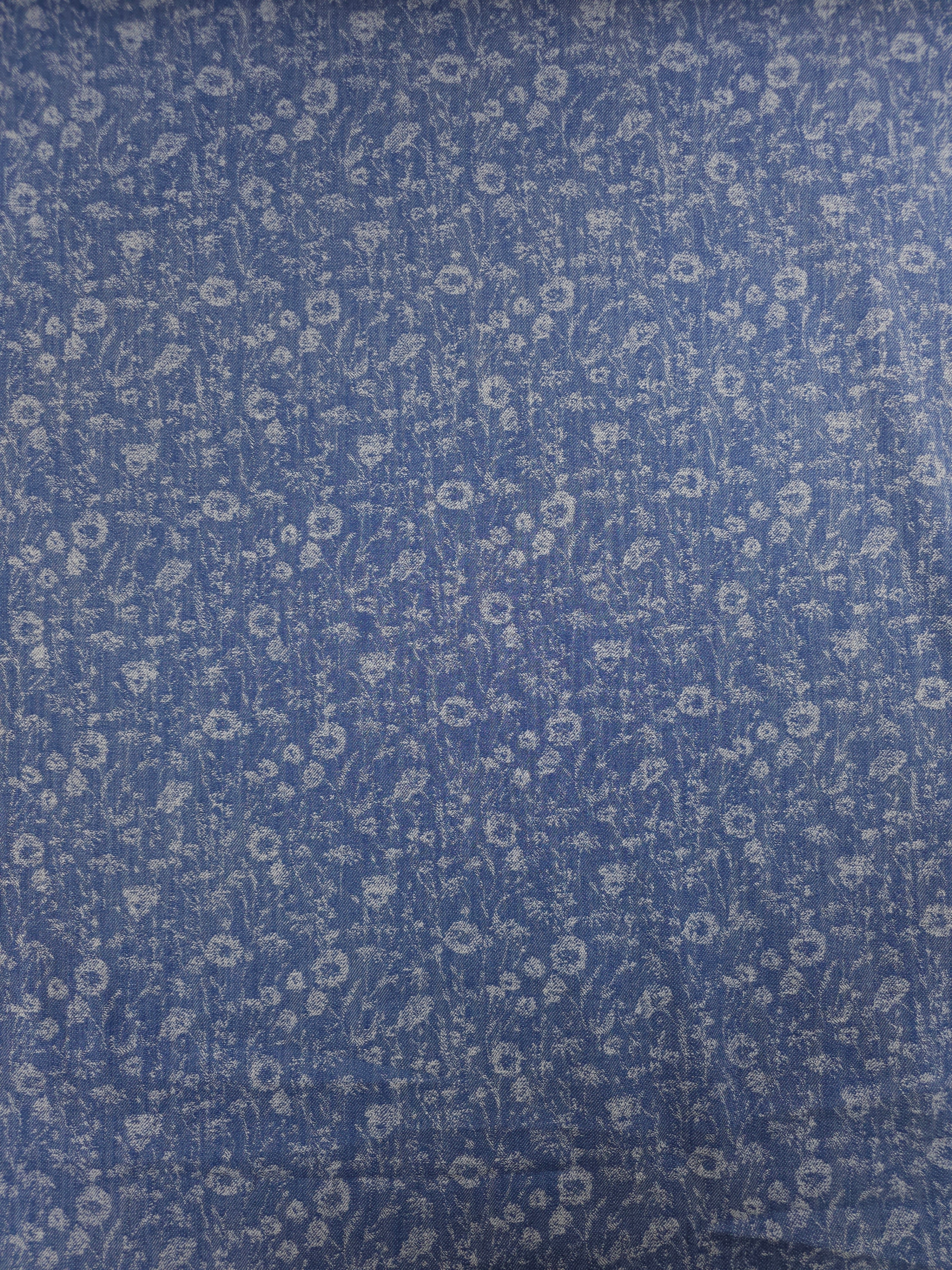 Floral Jacquard Cotton Mix Chambray