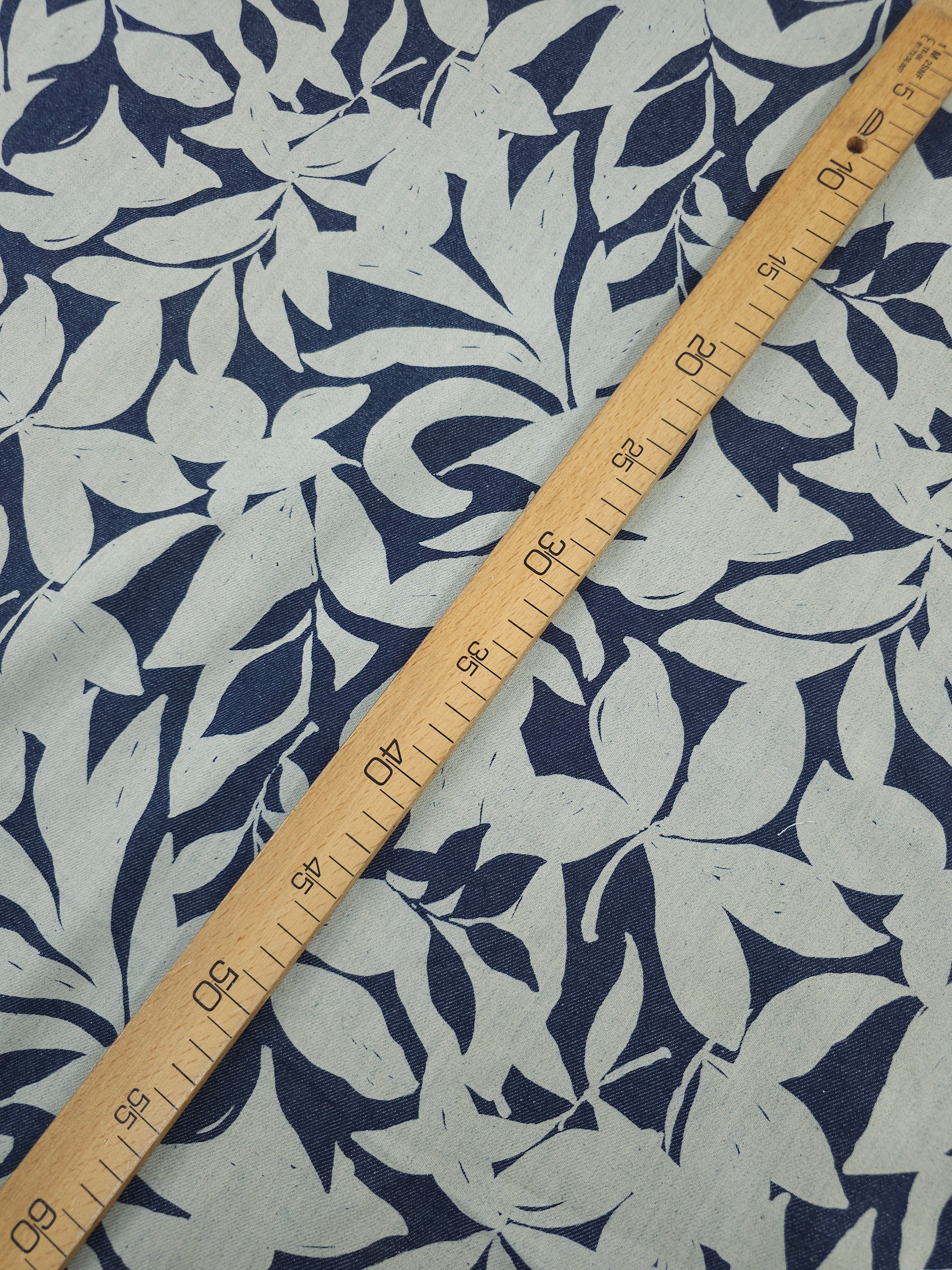 Navy/Fawn Flower Petal Denim