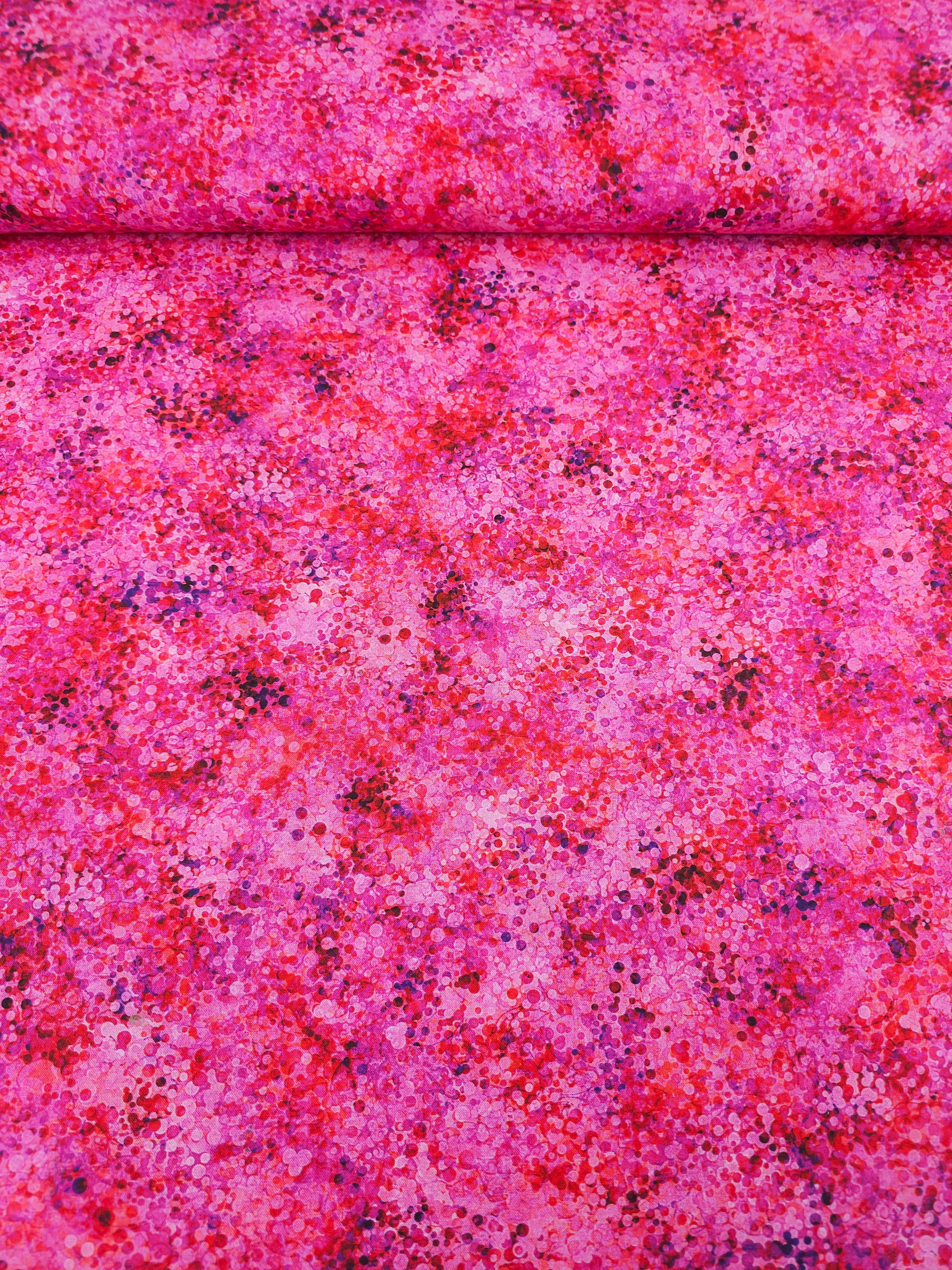 Pink/Red Watercolour Confetti 100% Cotton 106" *EXTRA WIDE*
