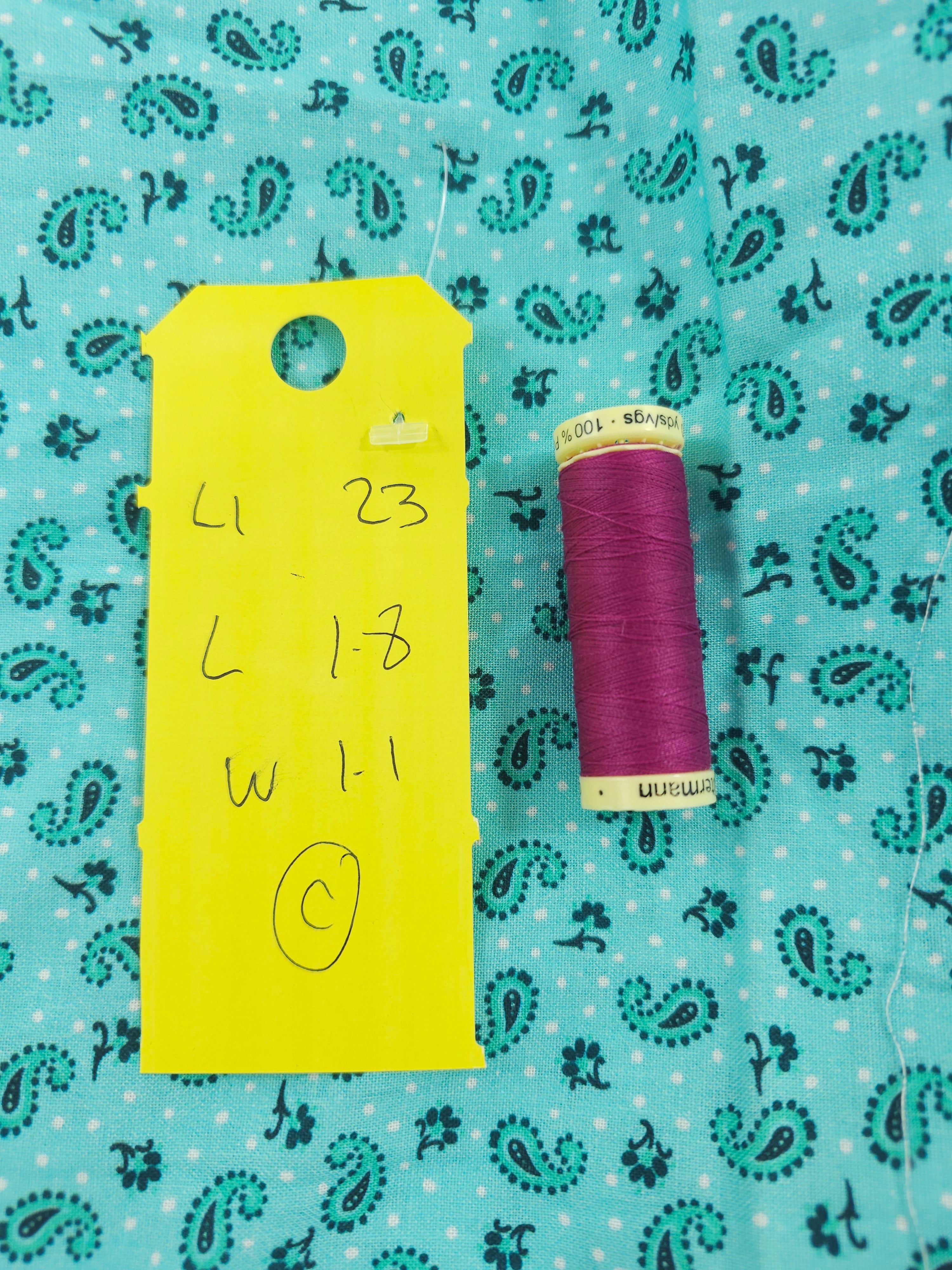 Teal paisley Cotton- 1.8m piece