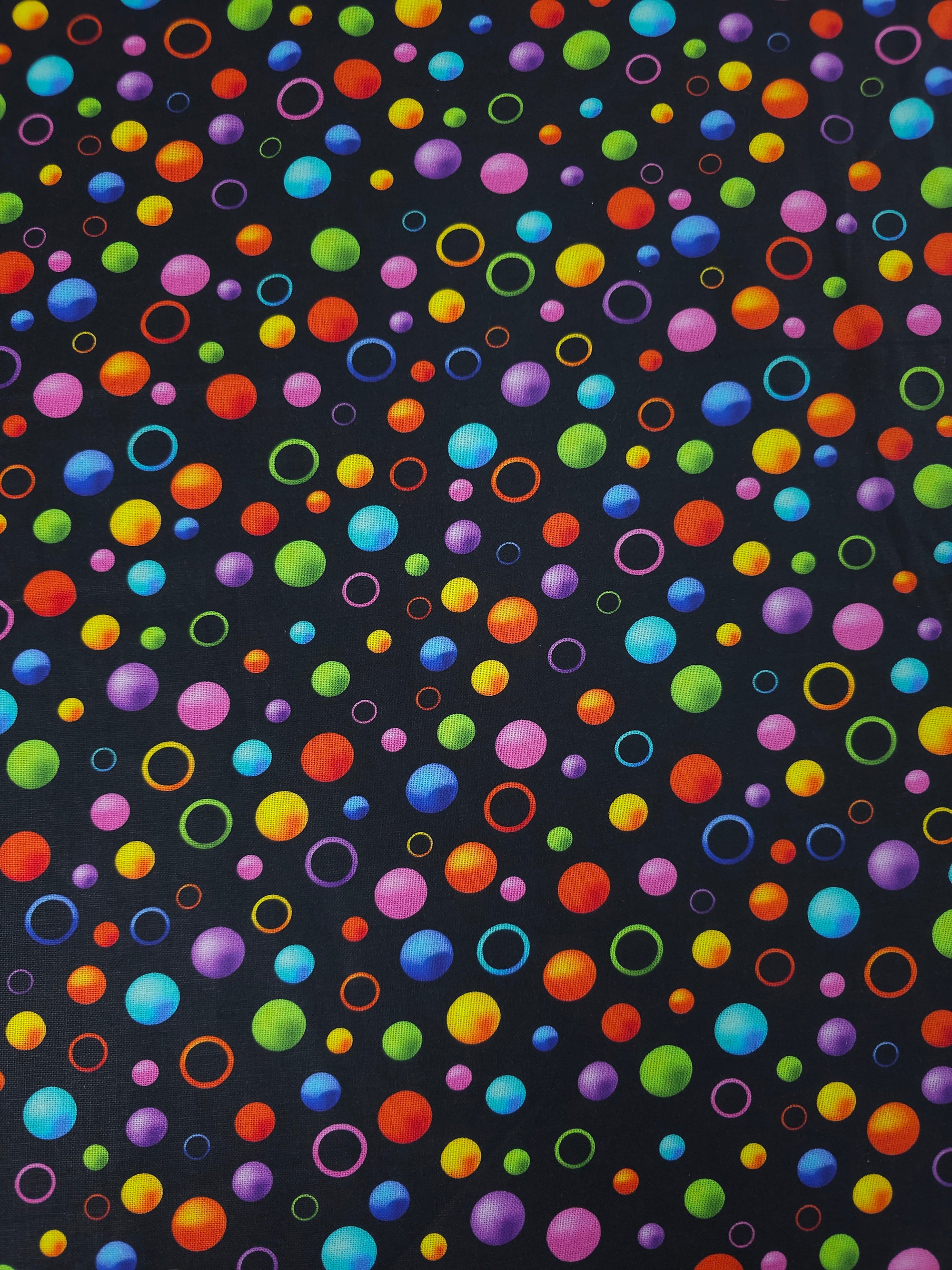 Multicolour Black Bubble 100% Cotton - Joann