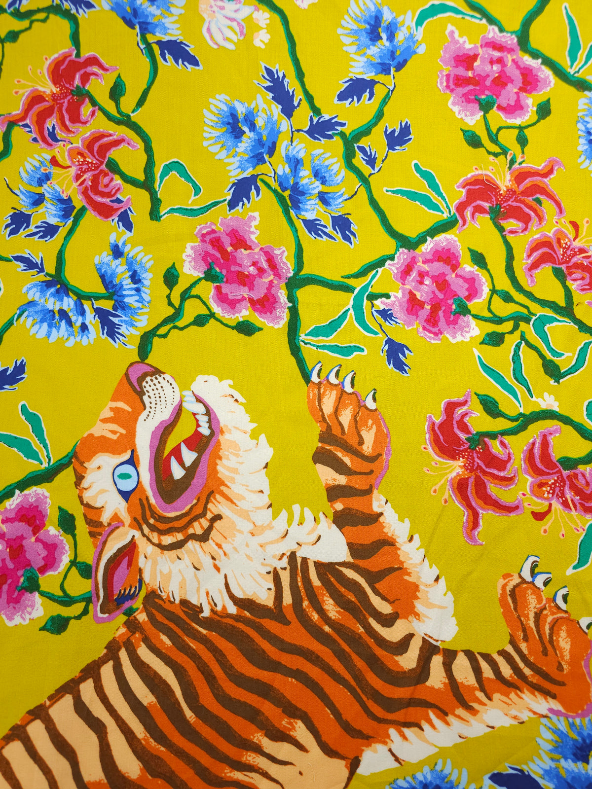 Marigold Tiger Floral Twine Cotton Poplin