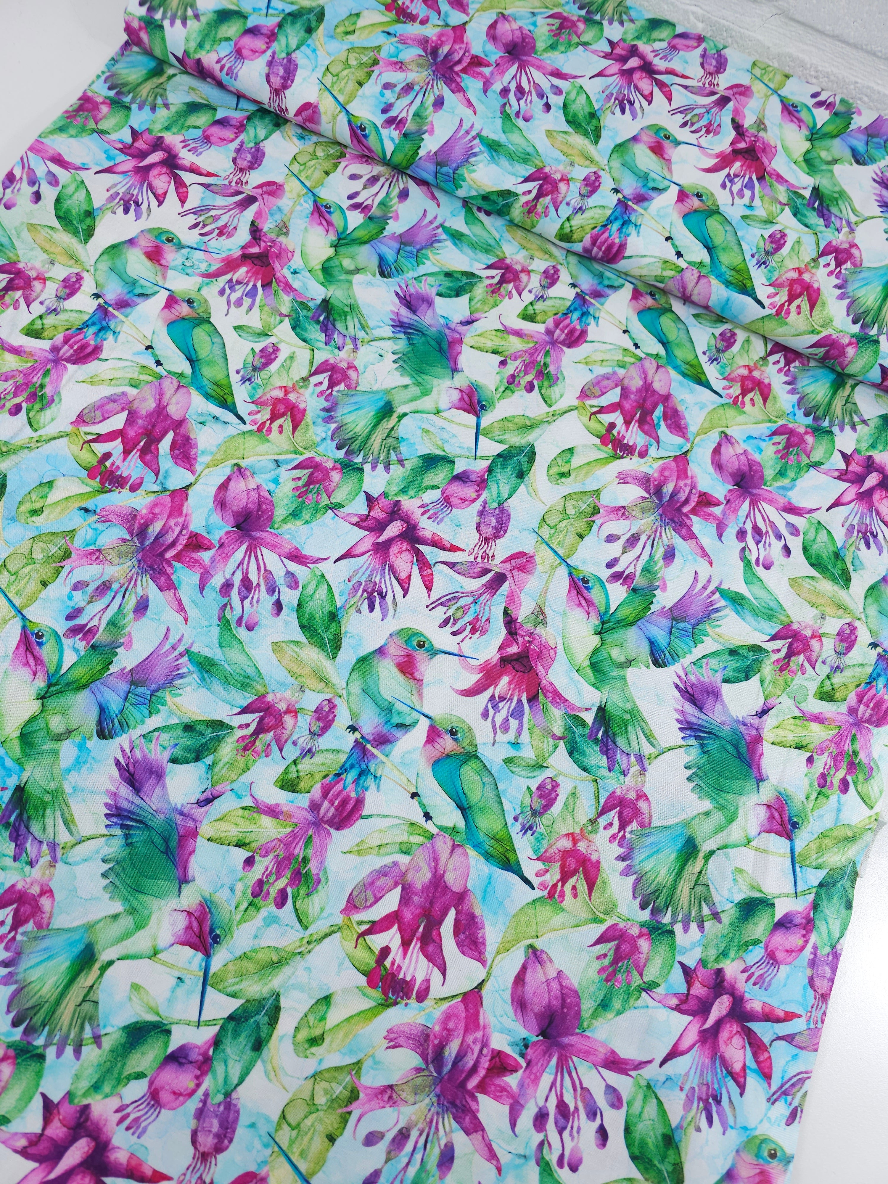 Hummingbird Floral Concerto 100% Cotton