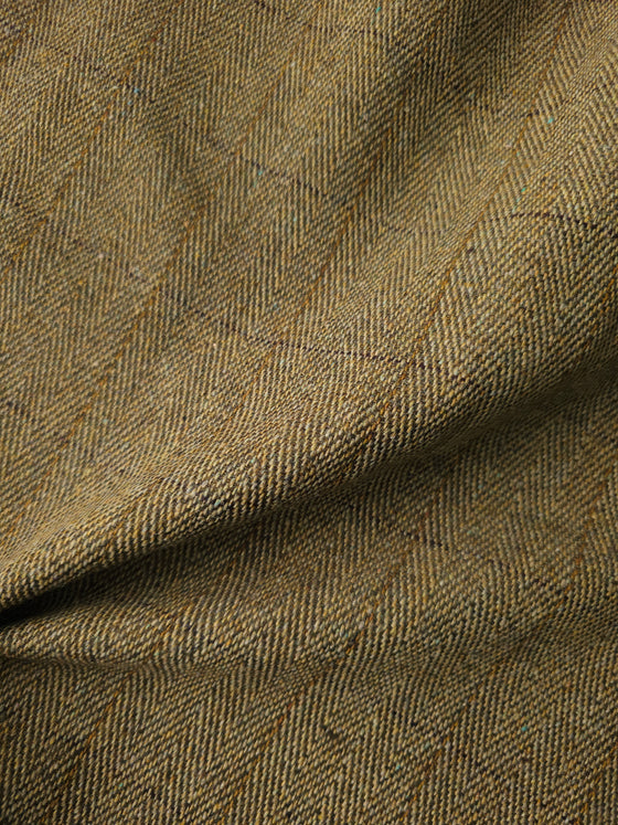 Olive Herringbone Wool Mix